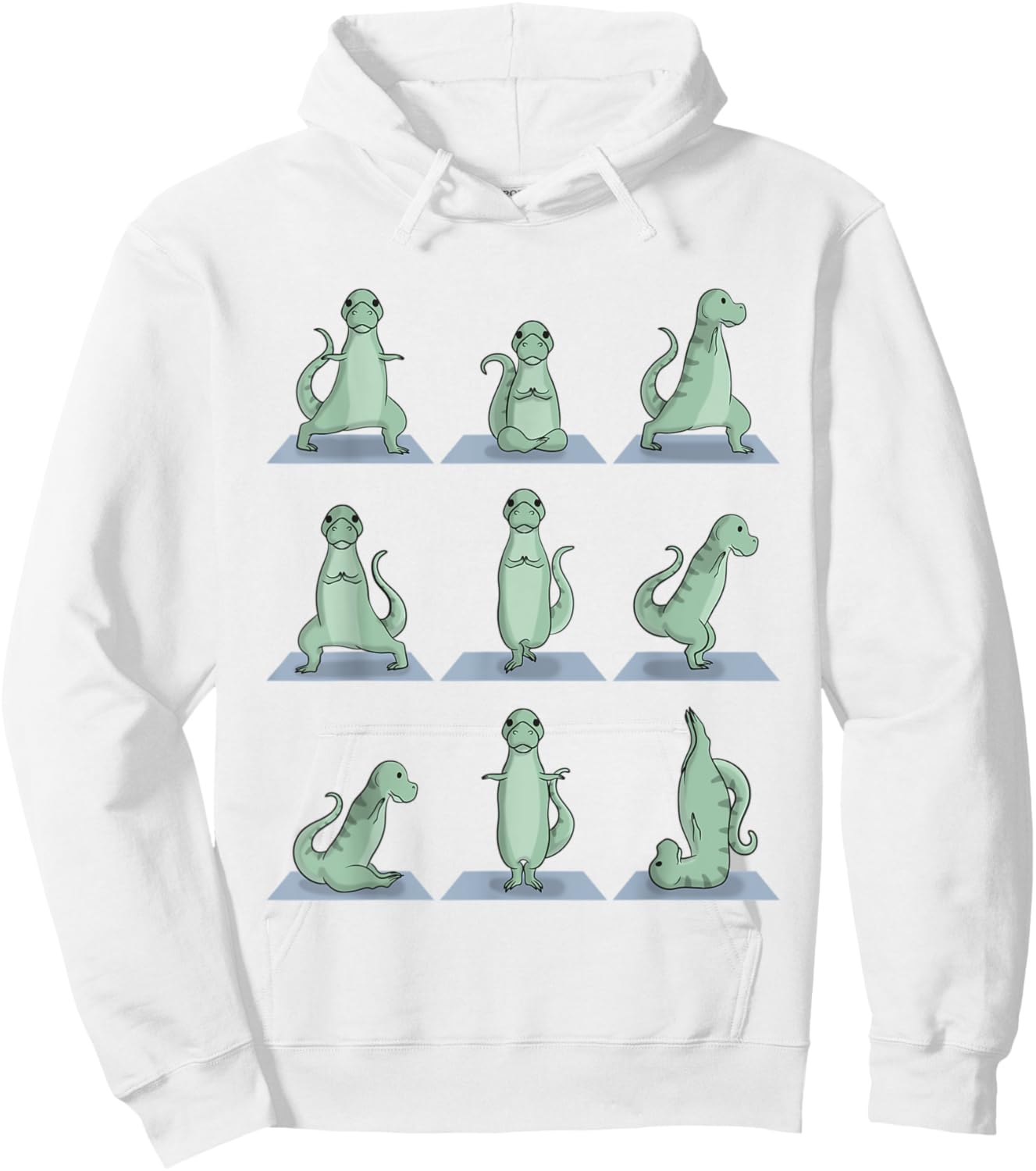 Tyrannosaurus T-Rex Dinosaur Yoga Pose Zen Exercise Yogi Hoodie - Hoodie | White