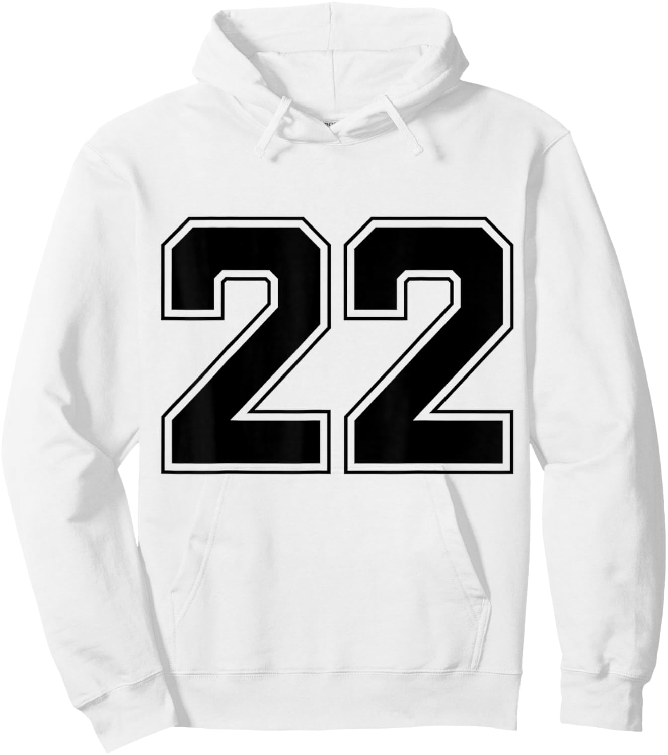 Number 22 Big Bold Capital Varsity Alphabet Monogram Hoodie - Hoodie | White