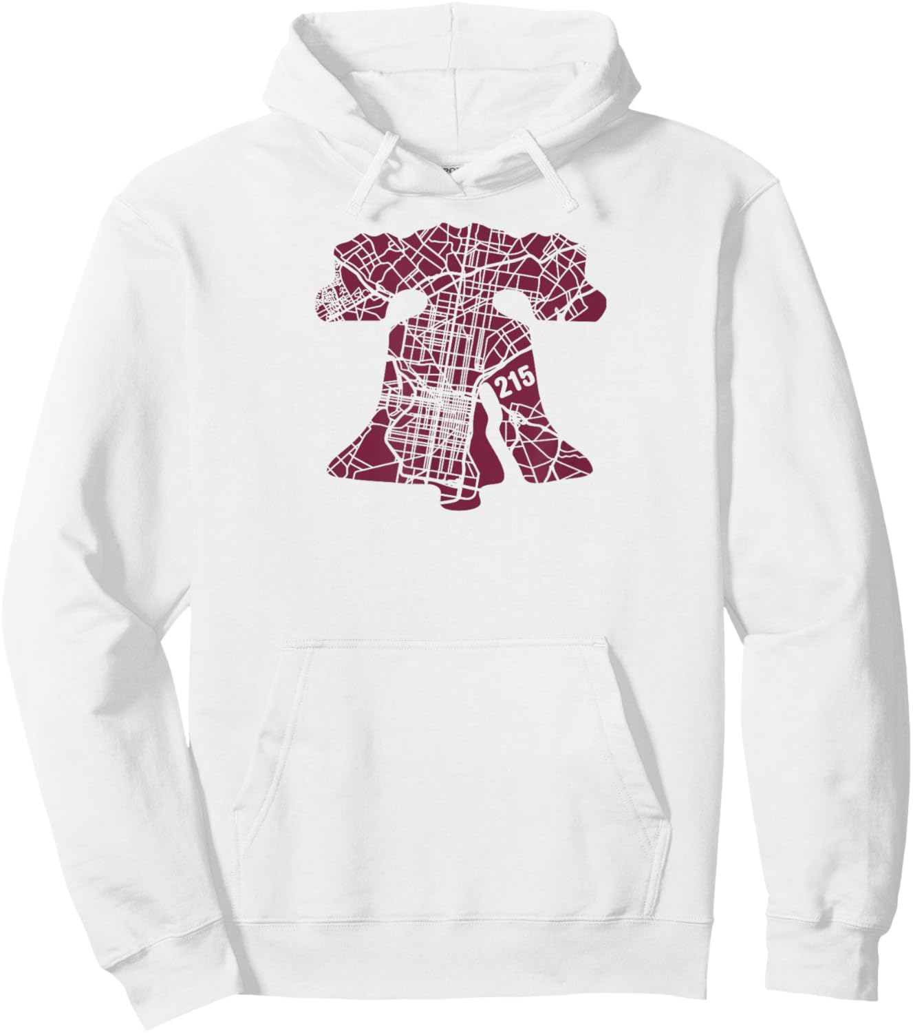 Philadelphia Street Map Liberty Bell Ill 215 Vintage Philly Hoodie - Hoodie | White