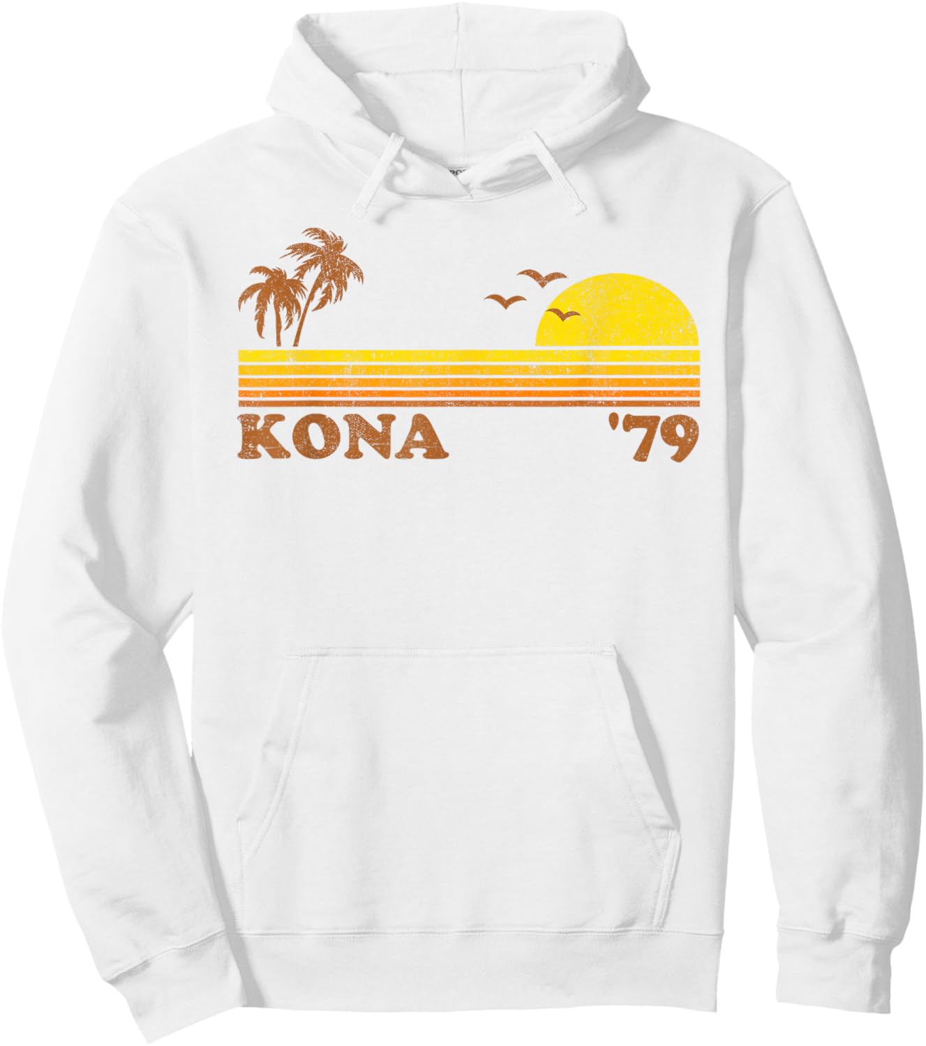 Vintage Kona Hawaii Beach Retro Hawaiian Surfing 70's Gift Hoodie - Hoodie | White