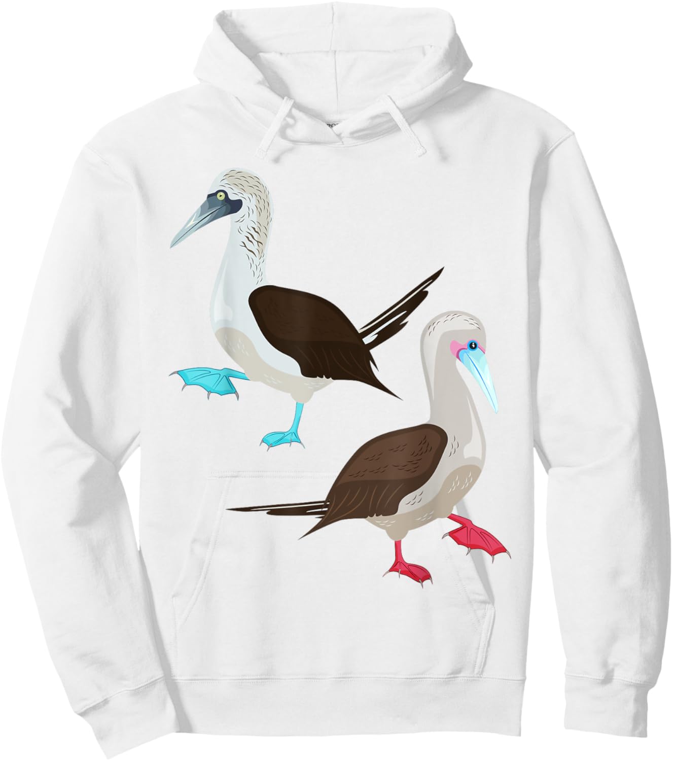 Blue and Red Footed Booby Bird Hoodie - Hoodie | White