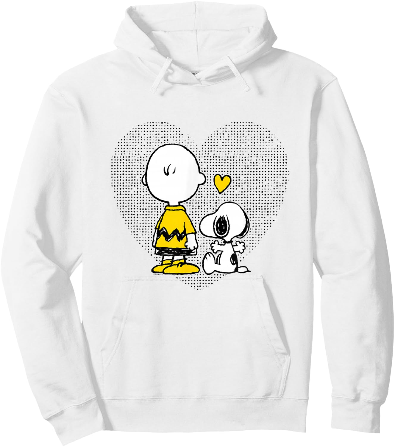 Peanuts Charlie Brown Snoopy Dot Heart Hoodie - Hoodie | White