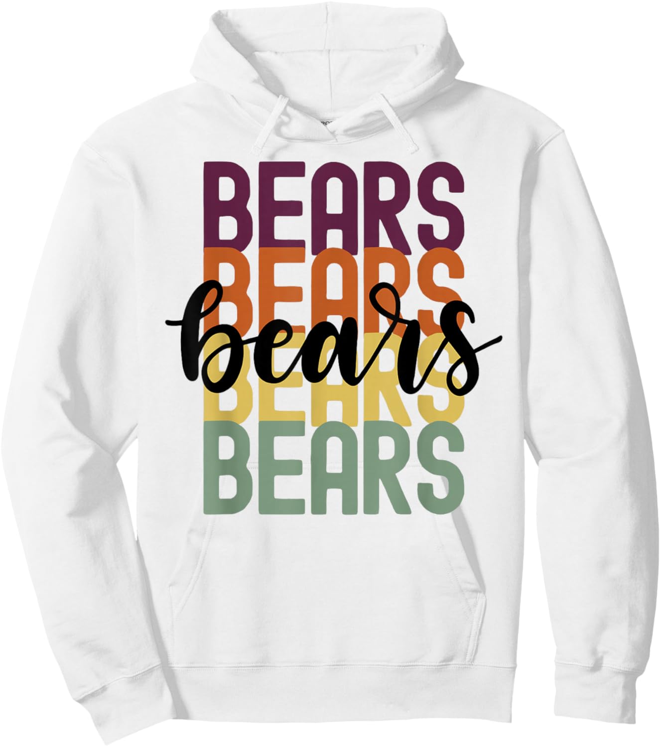 Bears Team Mascot School Spirit Game Night Hoodie - Hoodie | White