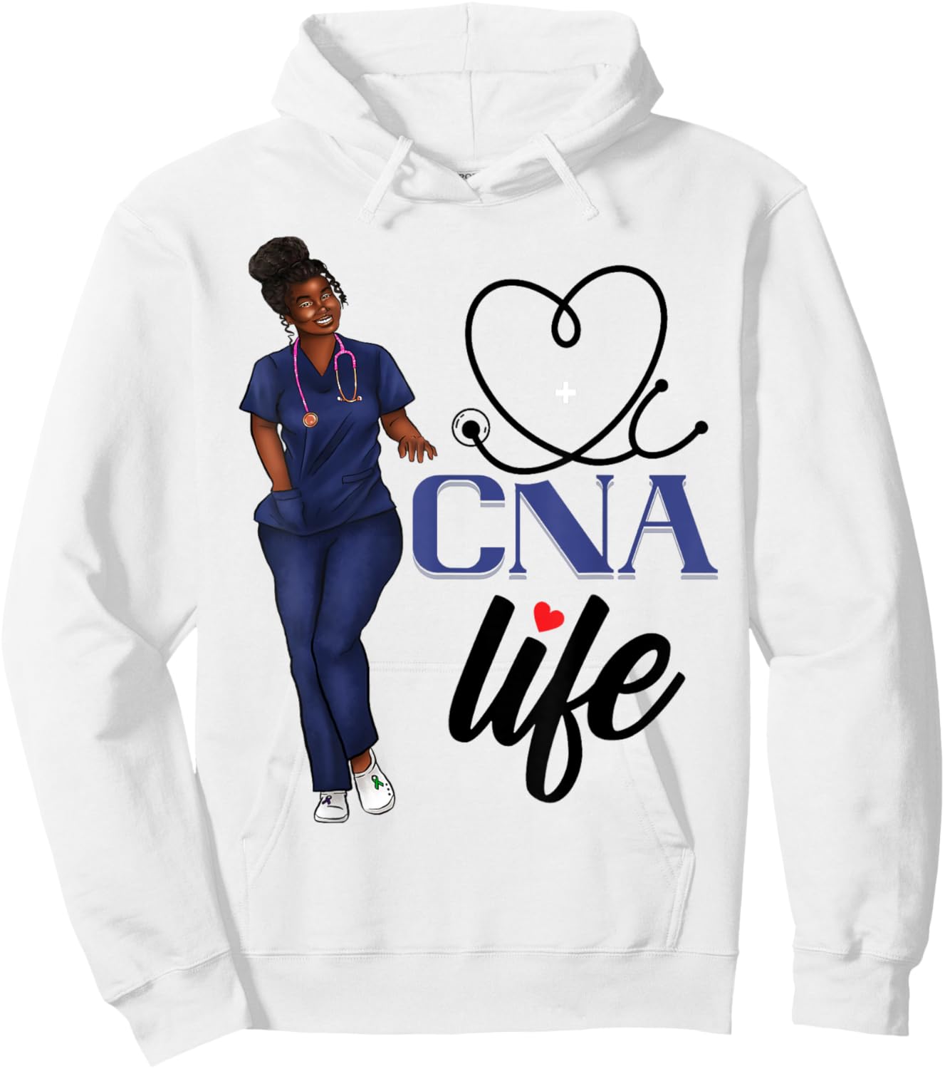 CNA Nurse Black History Month African American Hoodie - Hoodie | White