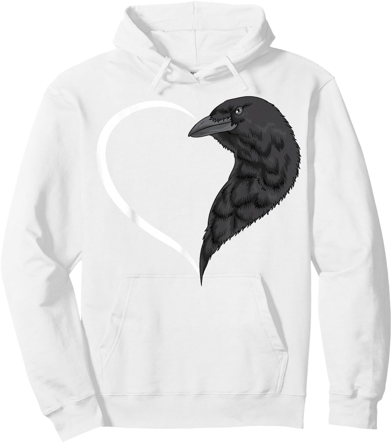 Crow Shirts Girls Kids Heart Cute Crow Hoodie - Hoodie | White