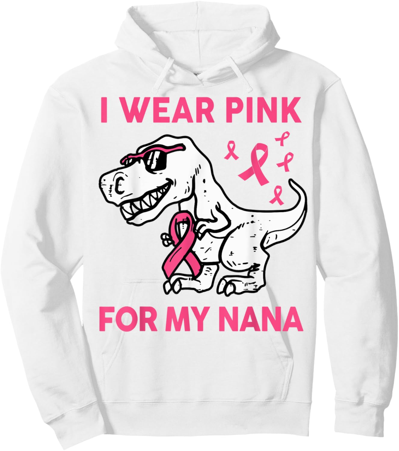 I Wear Pink For My Nana Breast Cancer Awareness Toddler Kids Hoodie - Hoodie | White