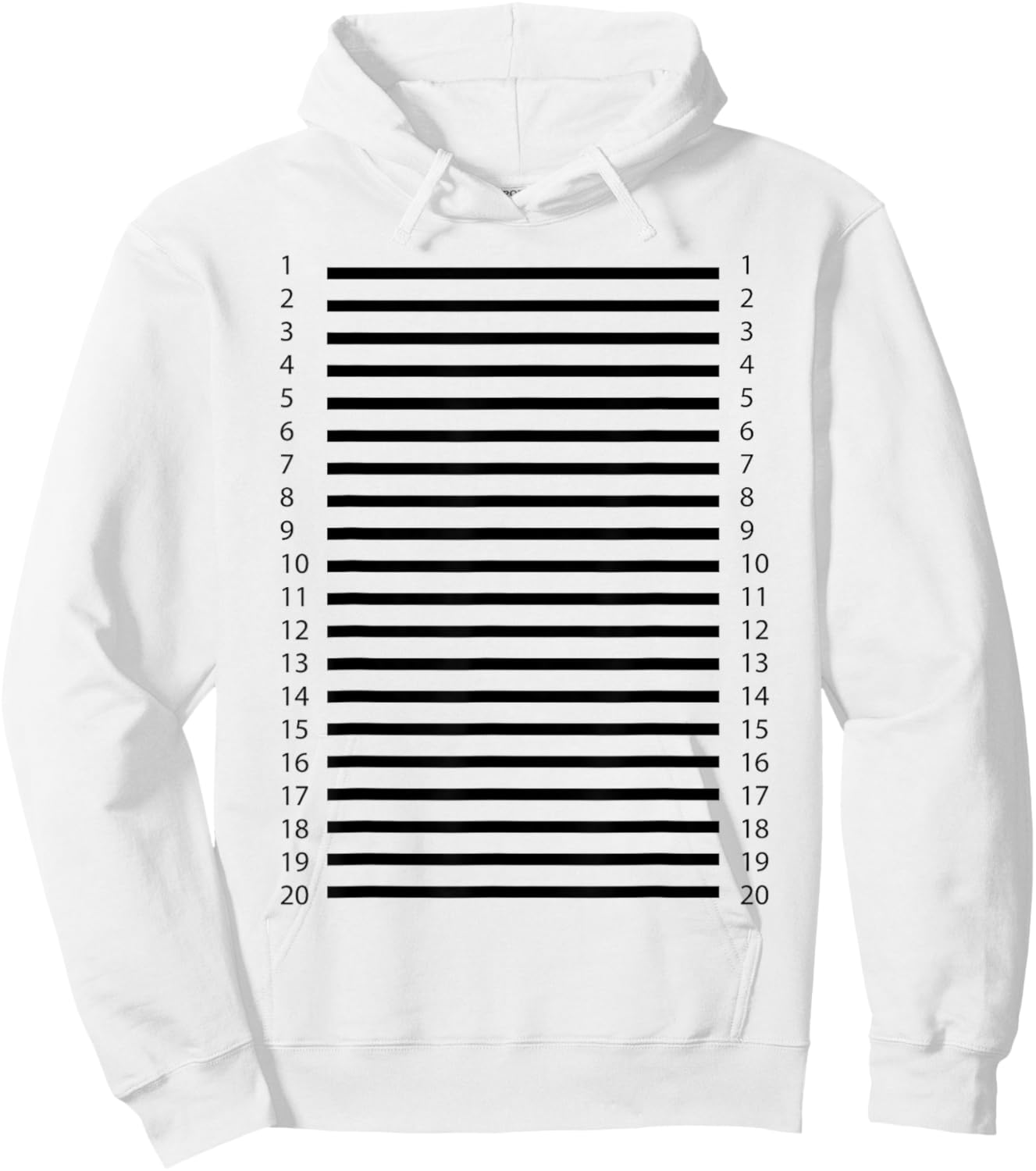 Hair length check 20 lines on the front of the Hoodie - Hoodie | White