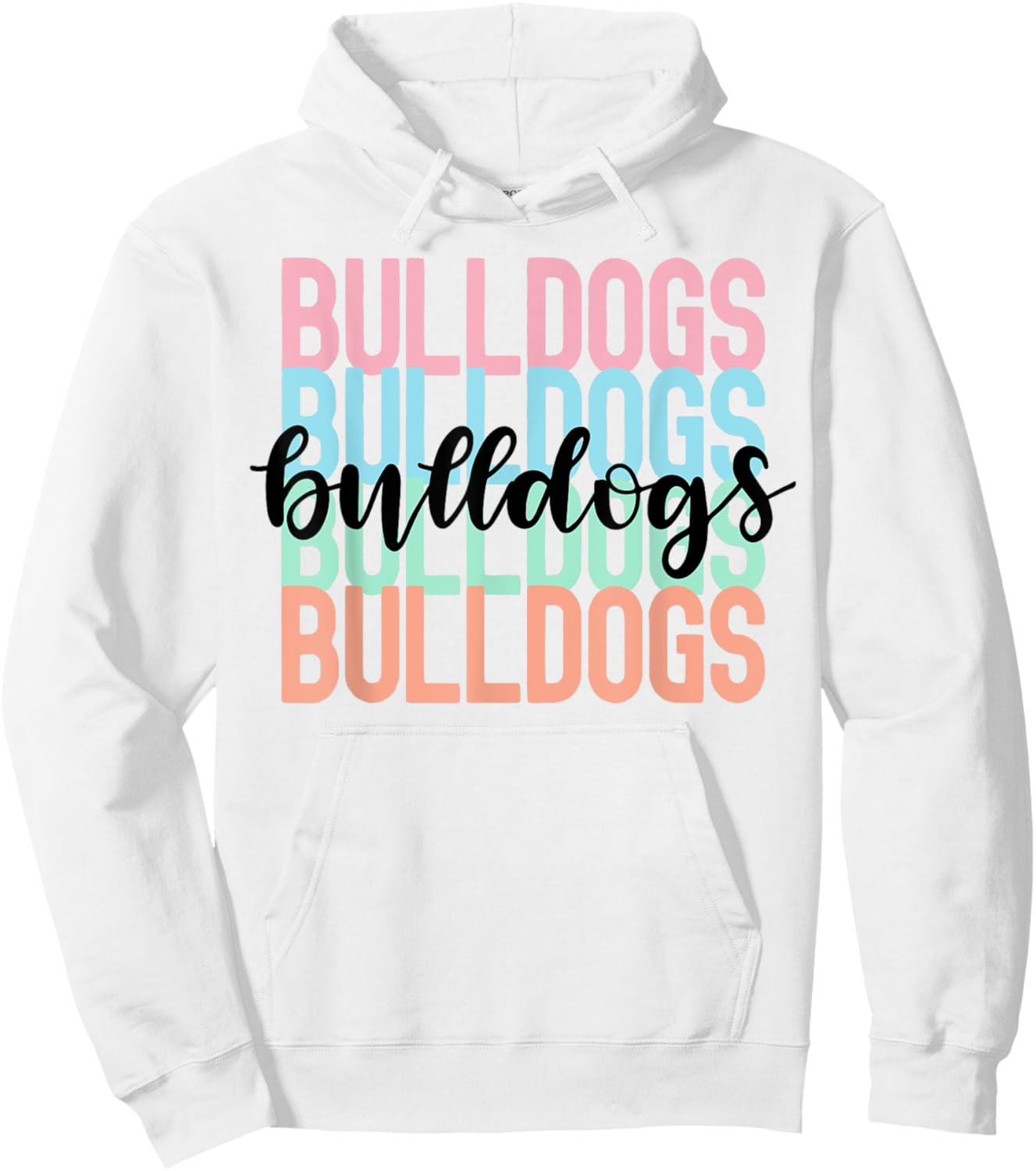 Bulldogs Team Mascot School Spirit Game Night Hoodie - Hoodie | White