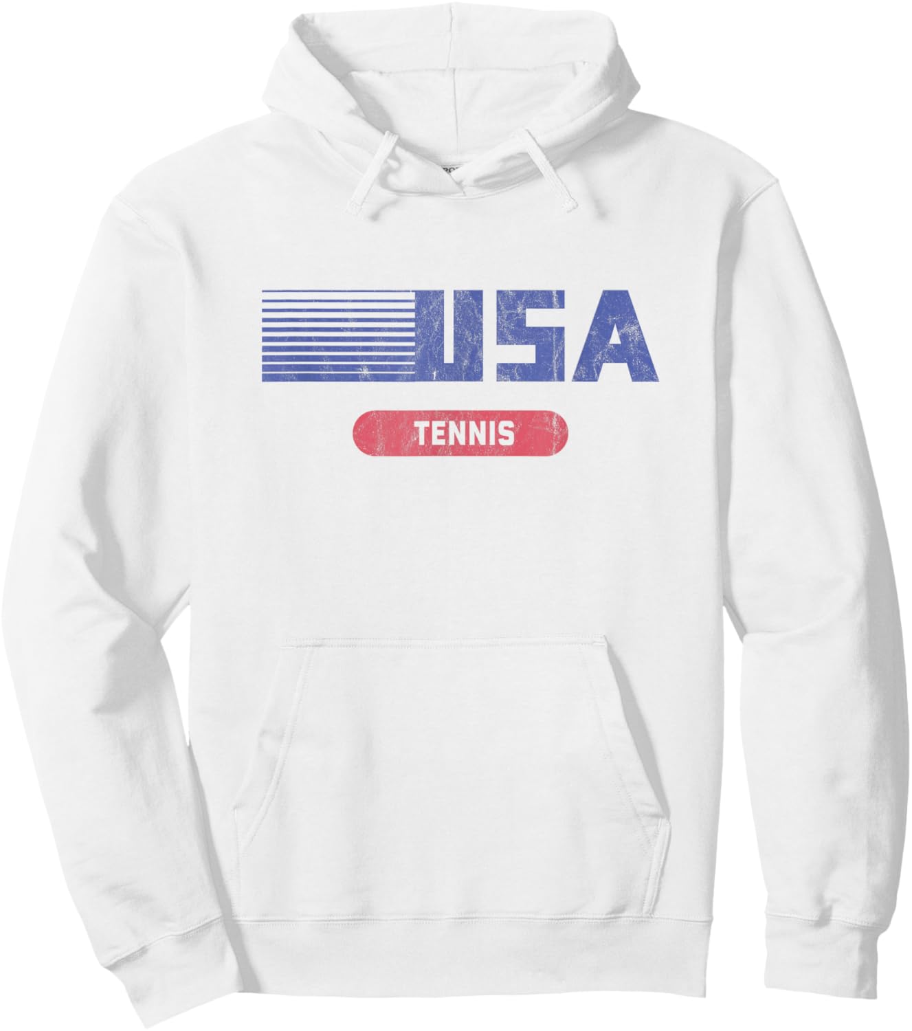 Retro USA 2020 Team American Tennis Vintage Hoodie - Hoodie | White