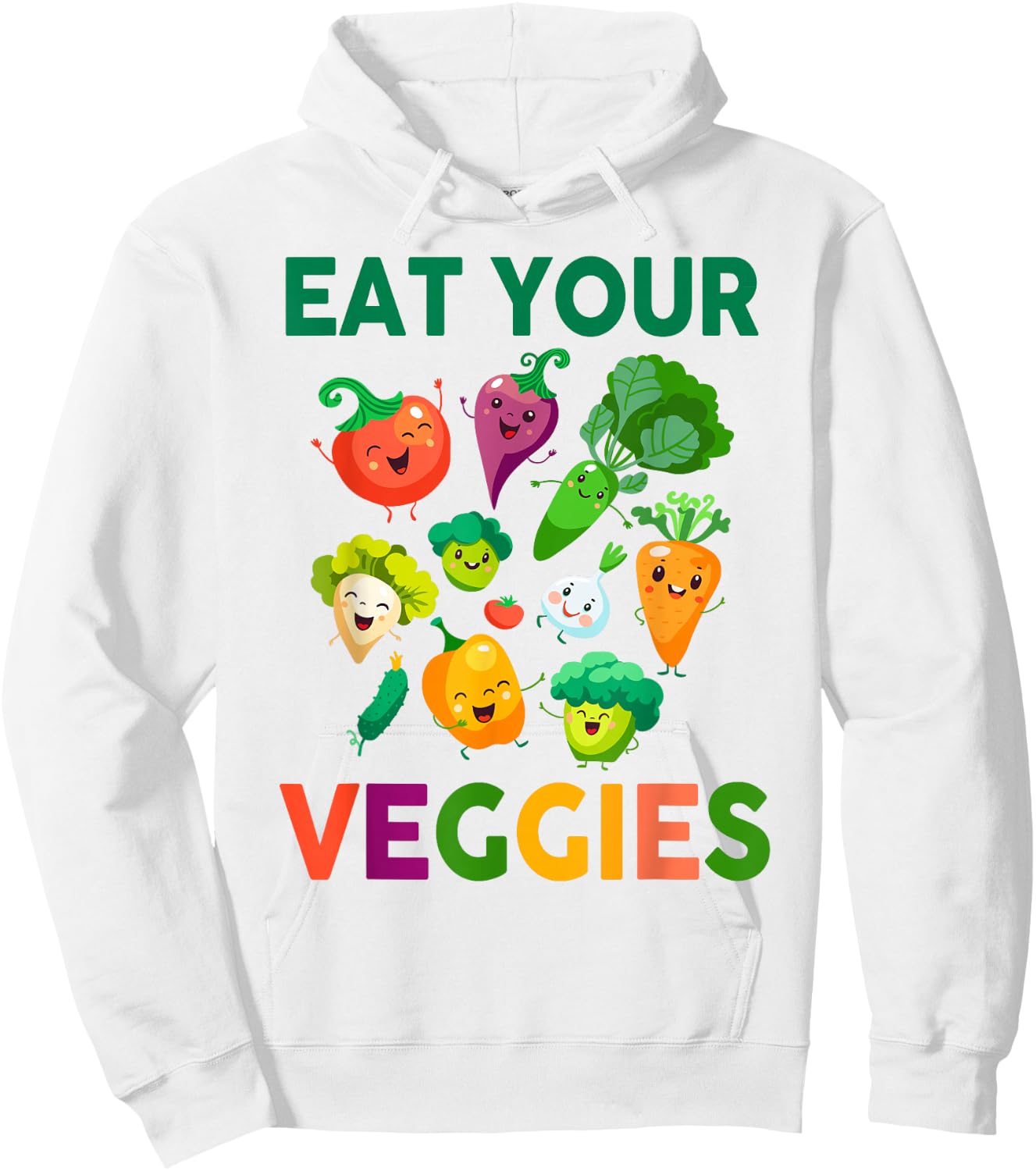 Vegan Shirt Kids Toddler Boys Eat Your Veggies Vegetables Hoodie - Hoodie | White