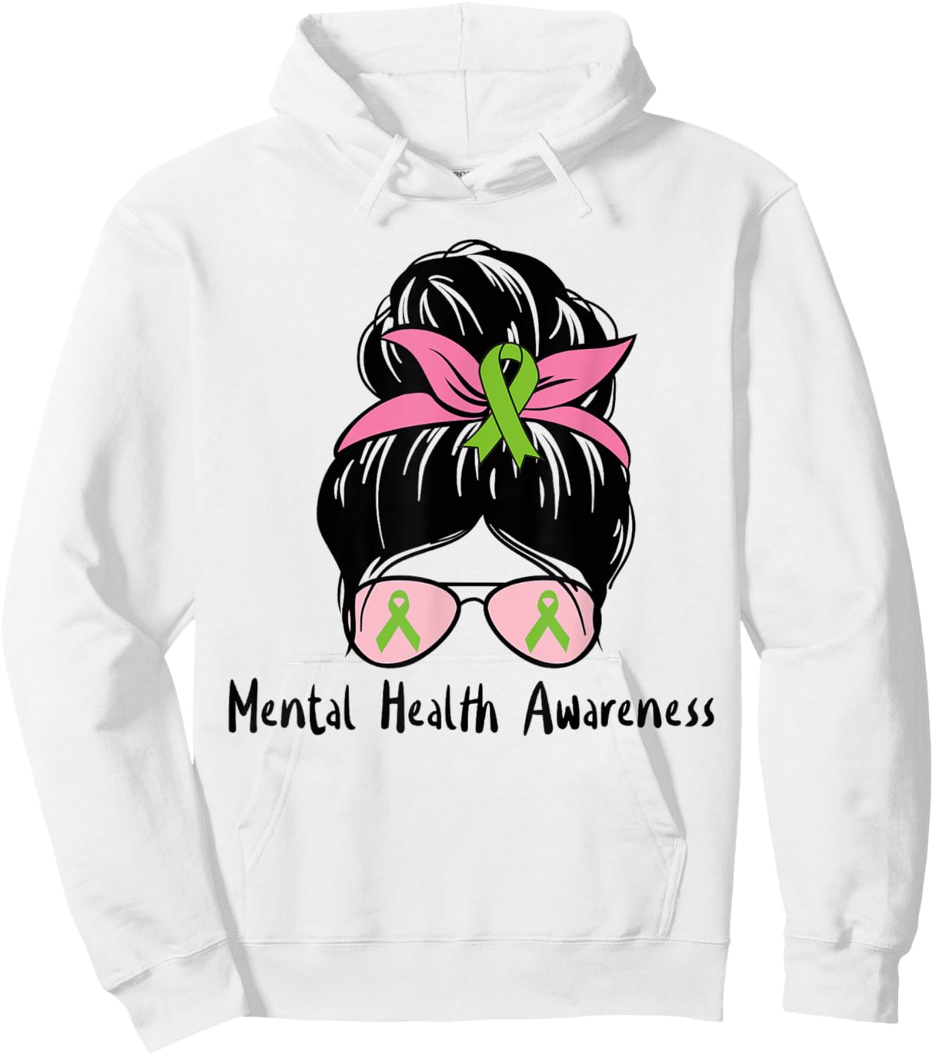 Messy Bun Mental Health Mental Health Awareness Shirt Hoodie - Hoodie | White