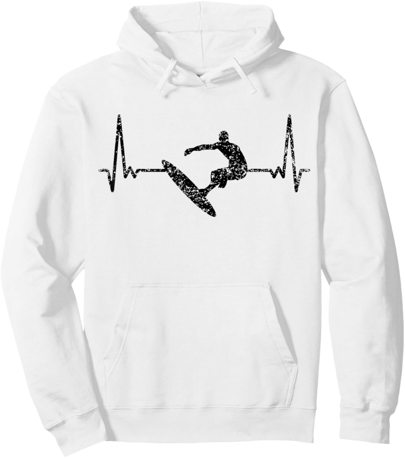 Heartbeat Surfing Surf Surfer Surfboard Hoodie - Hoodie | White