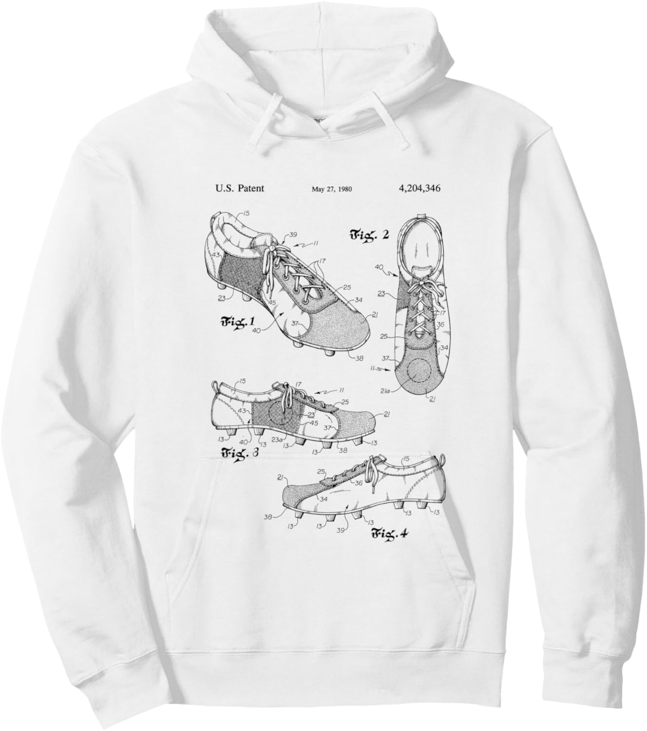 Football Soccer Cleat Shoe Design Patent Hoodie - Hoodie | White