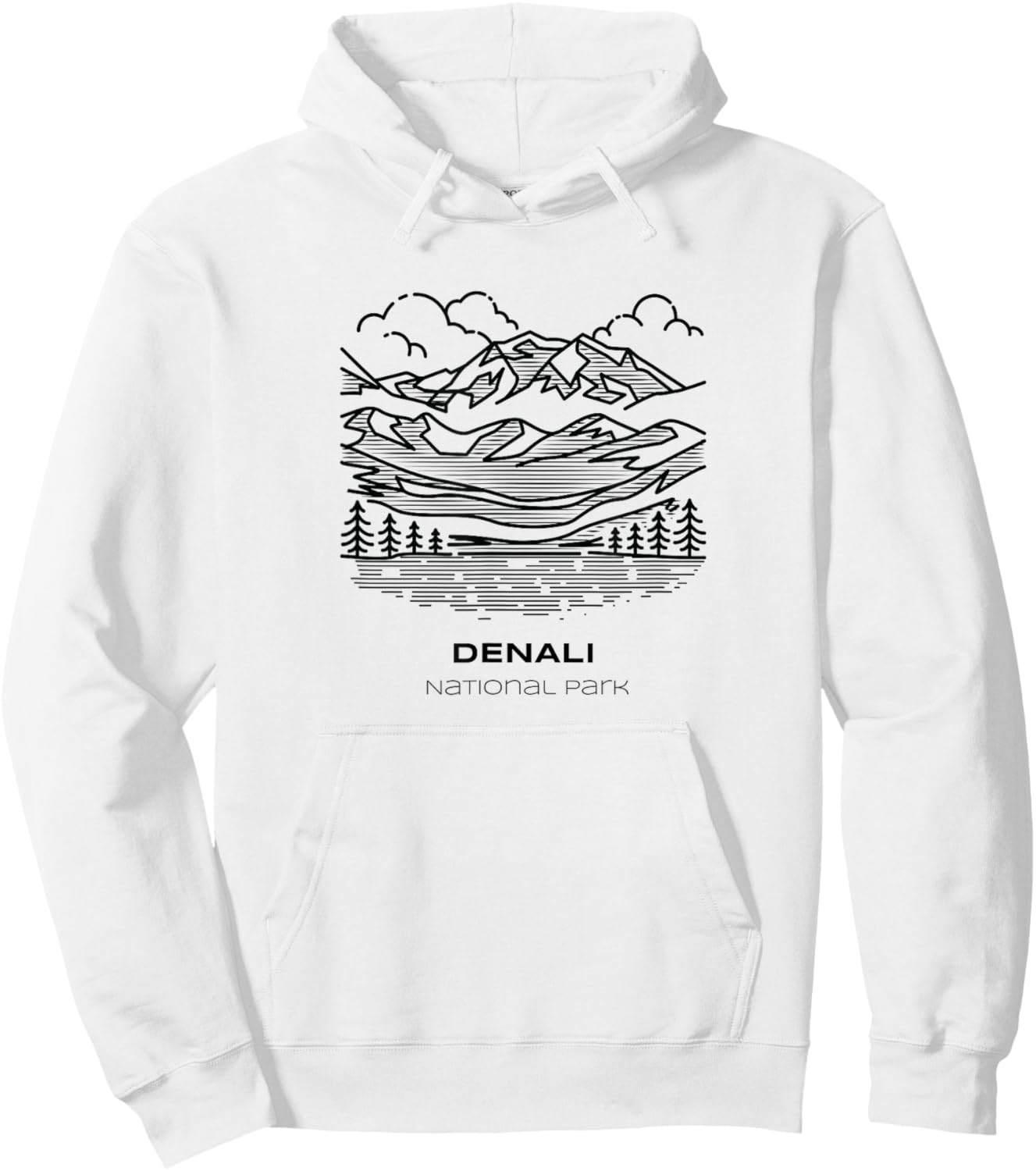Vintage Denali National Park Hike Hoodie - Hoodie | White