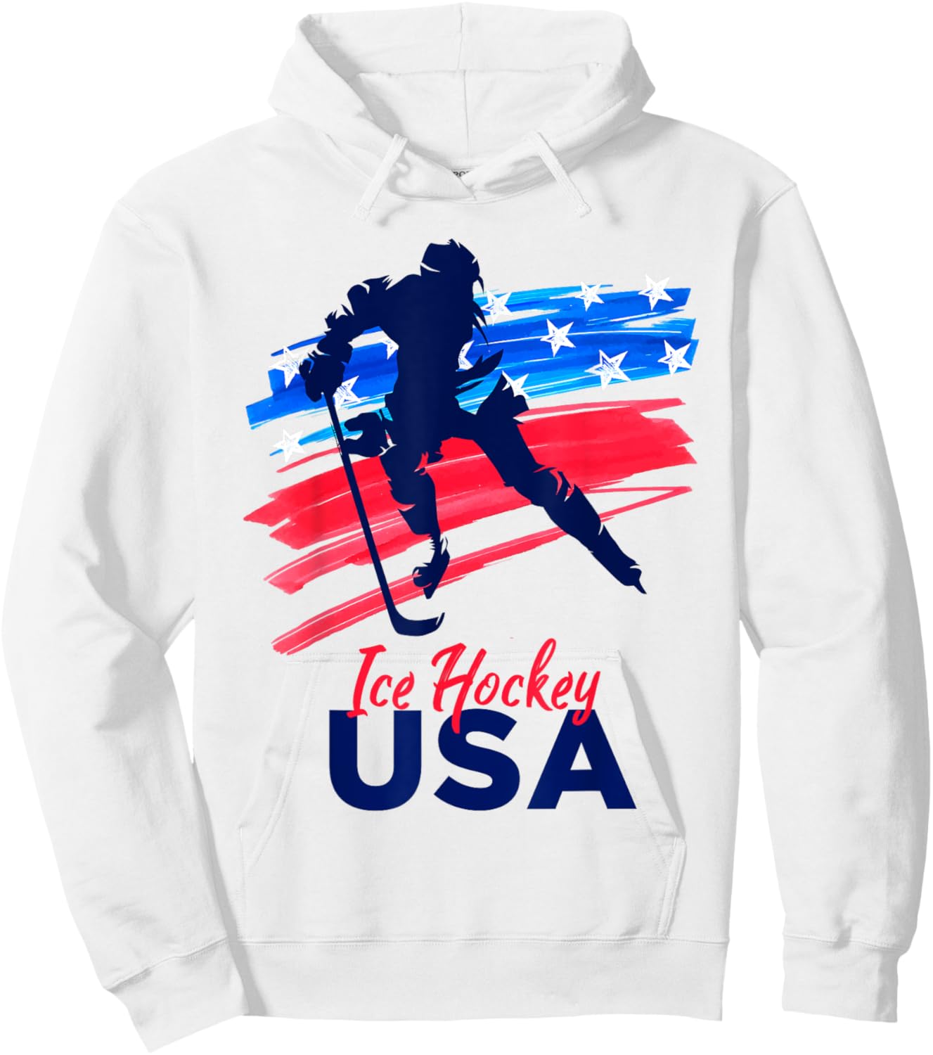 Ice Hockey USA Support the Team USA Flag Hockey Lover Hoodie - Hoodie | White