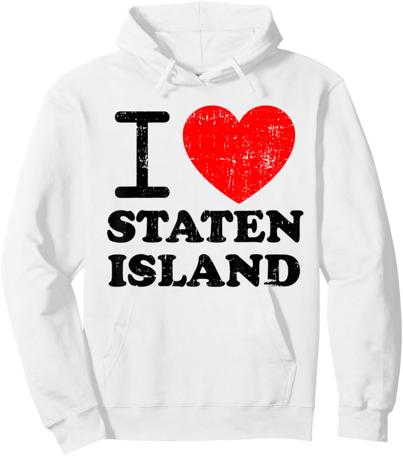 I Love Staten Island Red Heart Hoodie - Hoodie | White