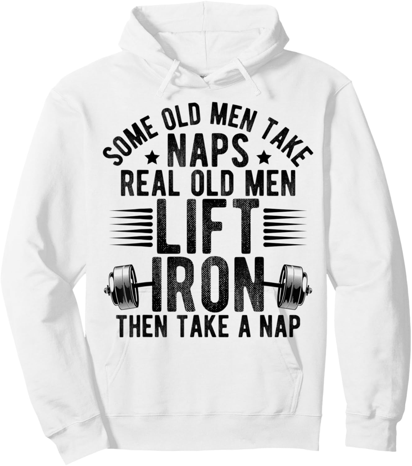 Old Men Gag Workout Gym Fitness Exercise Weightlifting Dad Hoodie - Hoodie | White