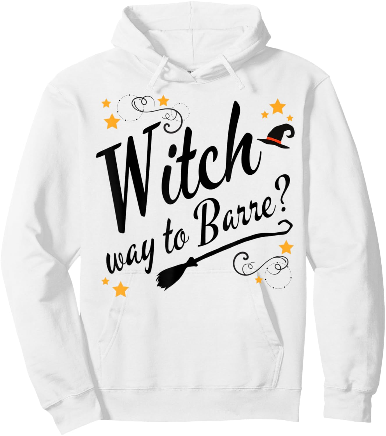 Funny Barre Halloween Witch Way to Barre Hoodie - Hoodie | White