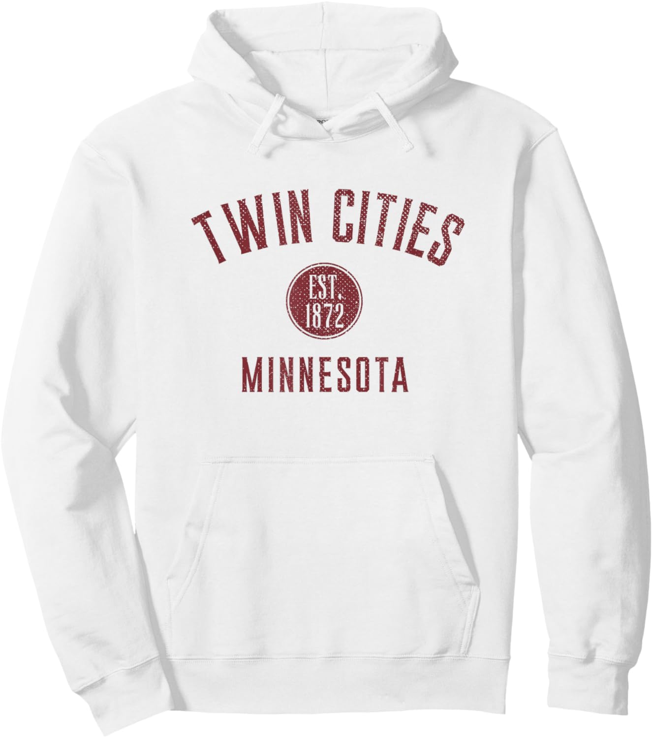 Twin Cities Minnesota Varsity Vintage Distressed Style Hoodie - Hoodie | White