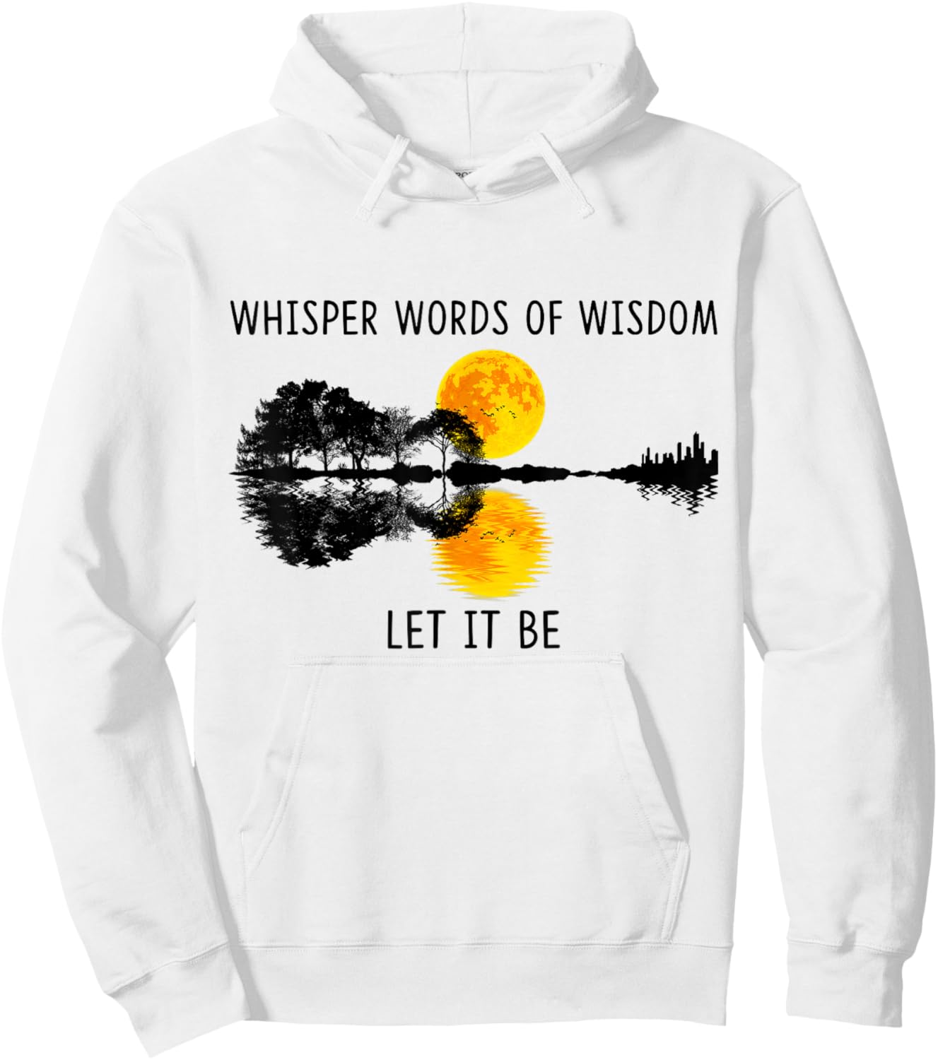 Whisper Words Of Wisdom Let-It Be Guitar Lake Shadow Hoodie - Hoodie | White