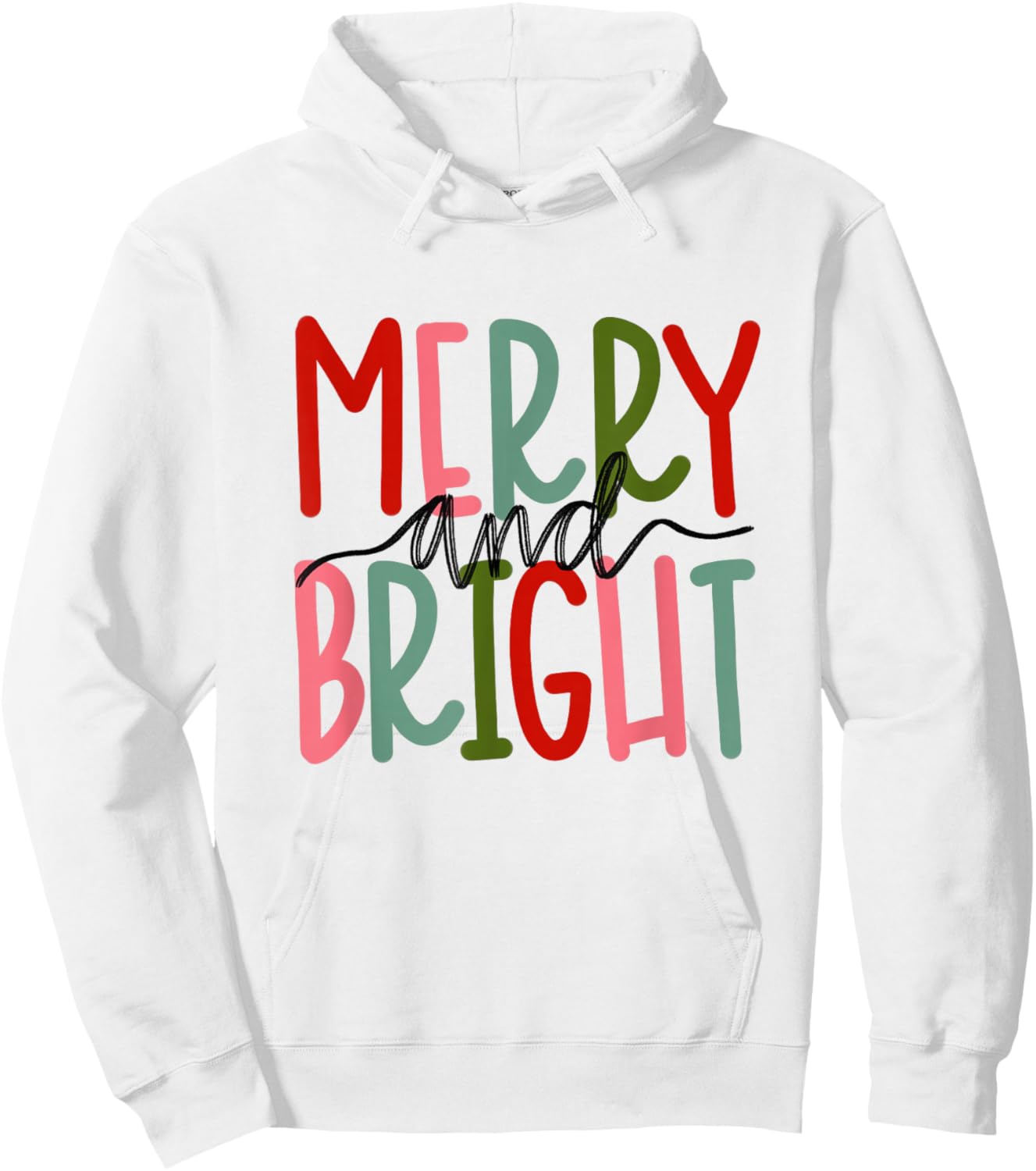 Merry and Bright Christmas Women Girls Kids Toddlers Cute Hoodie - Hoodie | White
