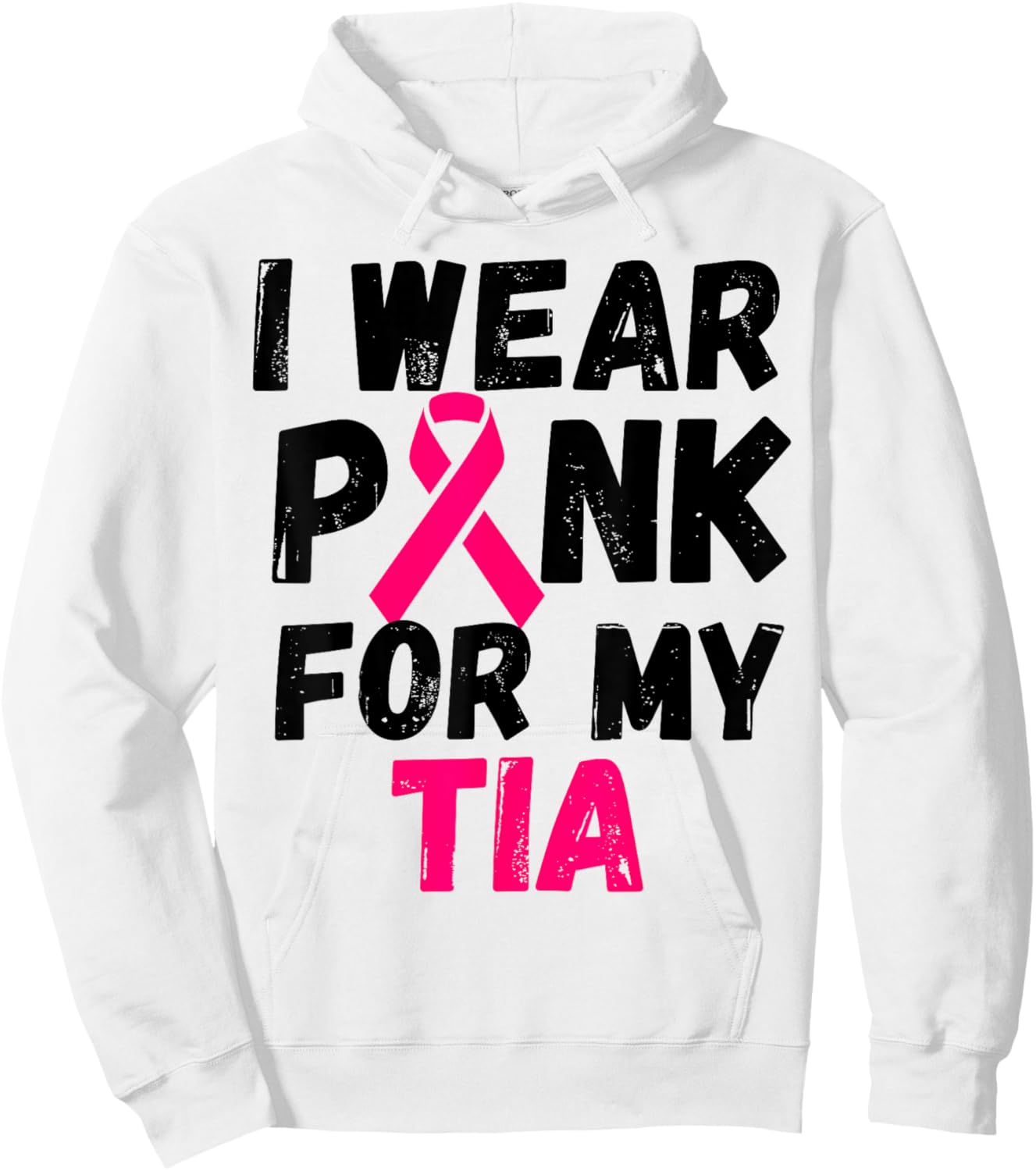 I wear Pink for my tia aunt Breast Cancer Support shirt Hoodie - Hoodie | White