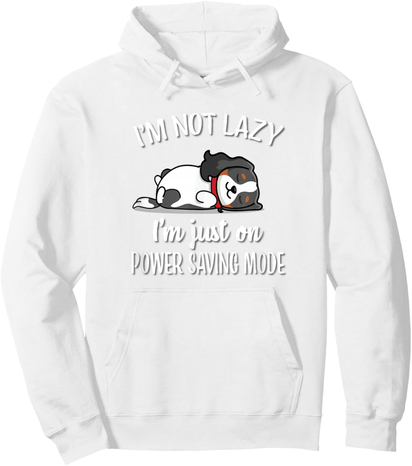 Not Lazy Power Saving Tri Color Cavalier Mom Hoodie - Hoodie | White