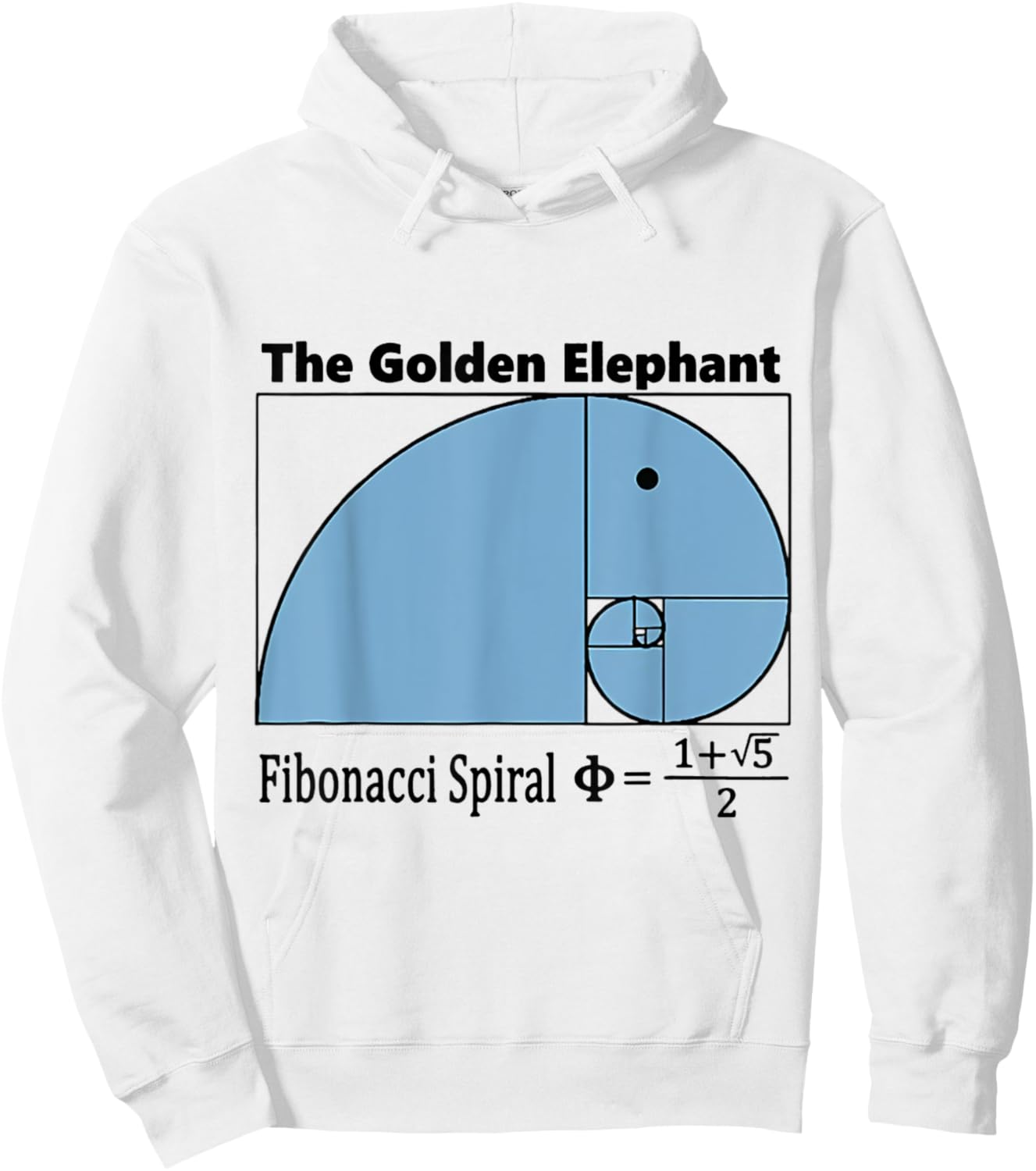 The Golden Elephant Fibonacci Spiral MATH Hoodie - Hoodie | White