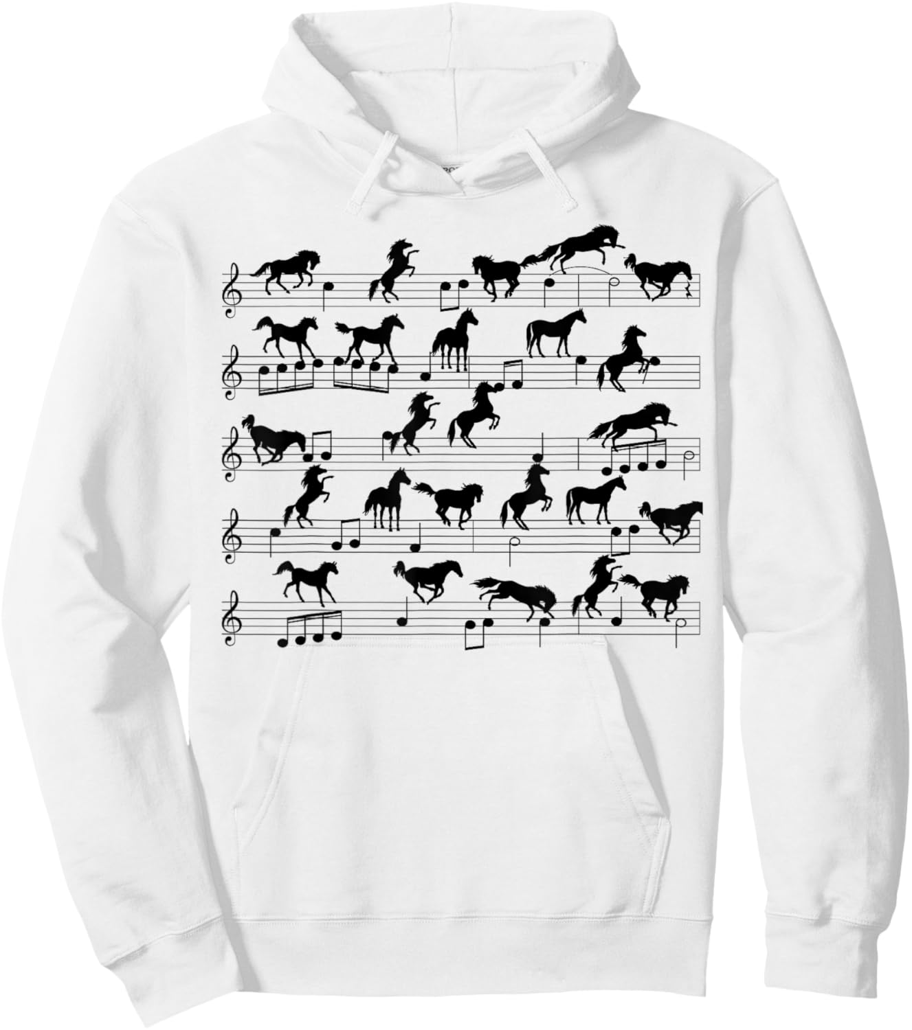 Cute Horse Music Note Clef Gifts For Girls, Boys, Men, Women Hoodie - Hoodie | White