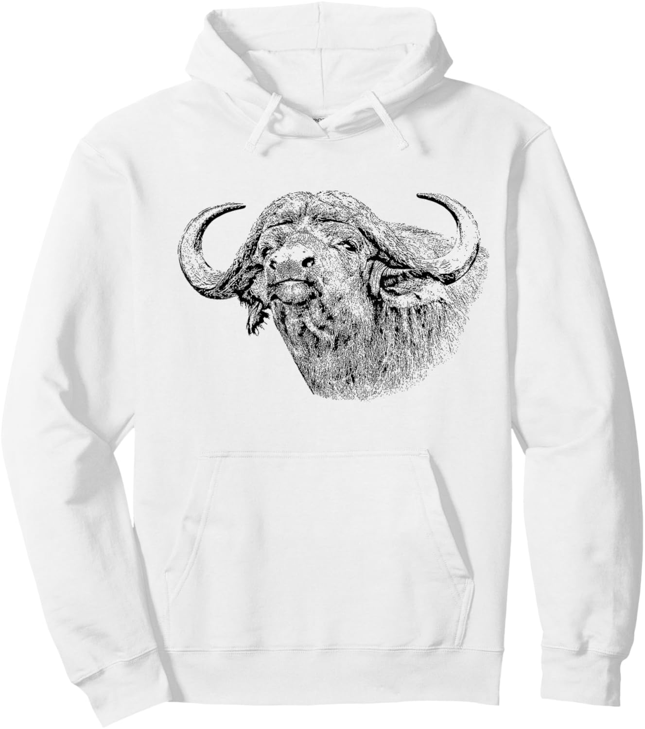 Cape Buffalo African Safari Hoodie - Hoodie | White
