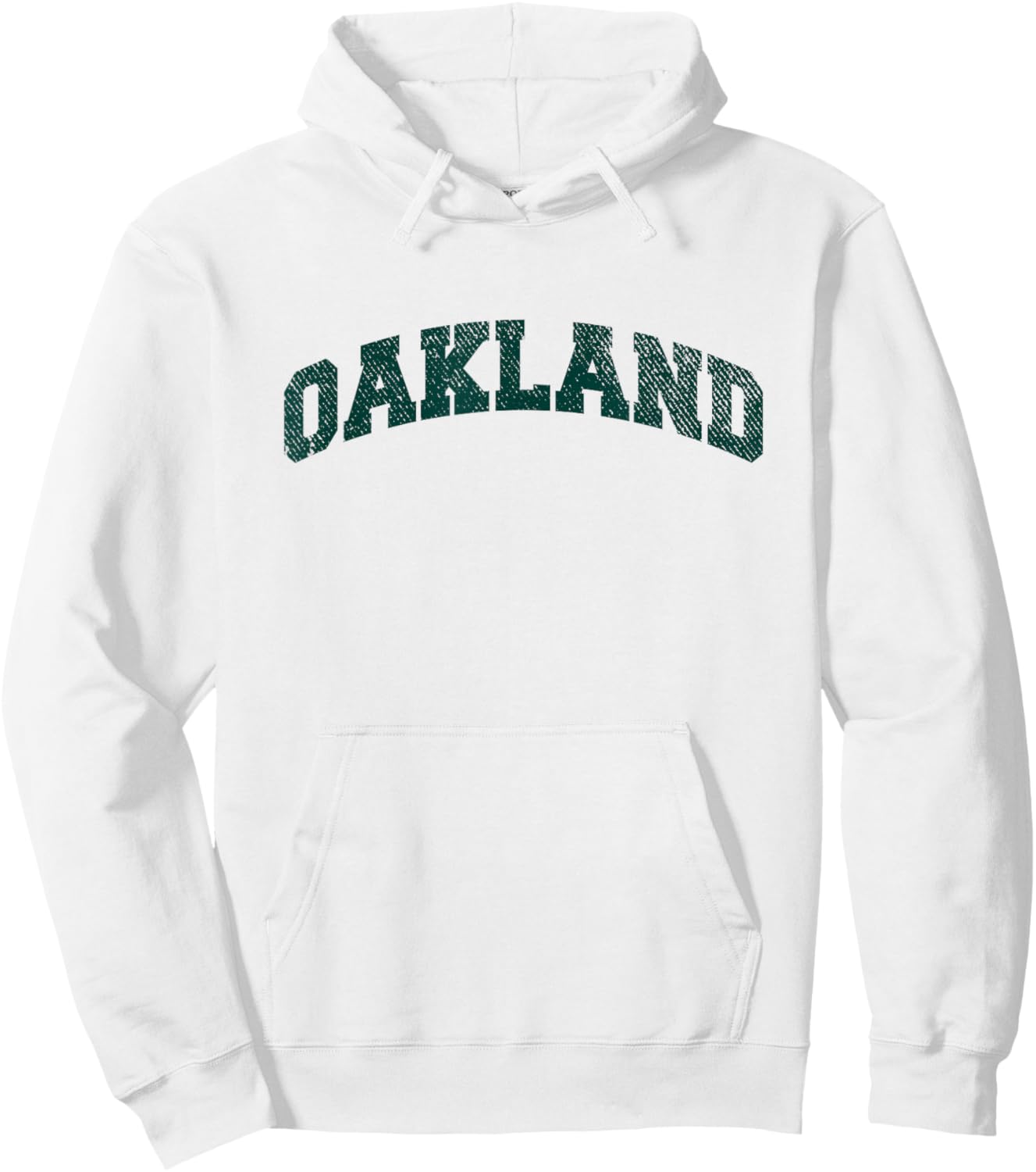 Oakland Classic Athletic Sports Distressed Hoodie - Hoodie | White