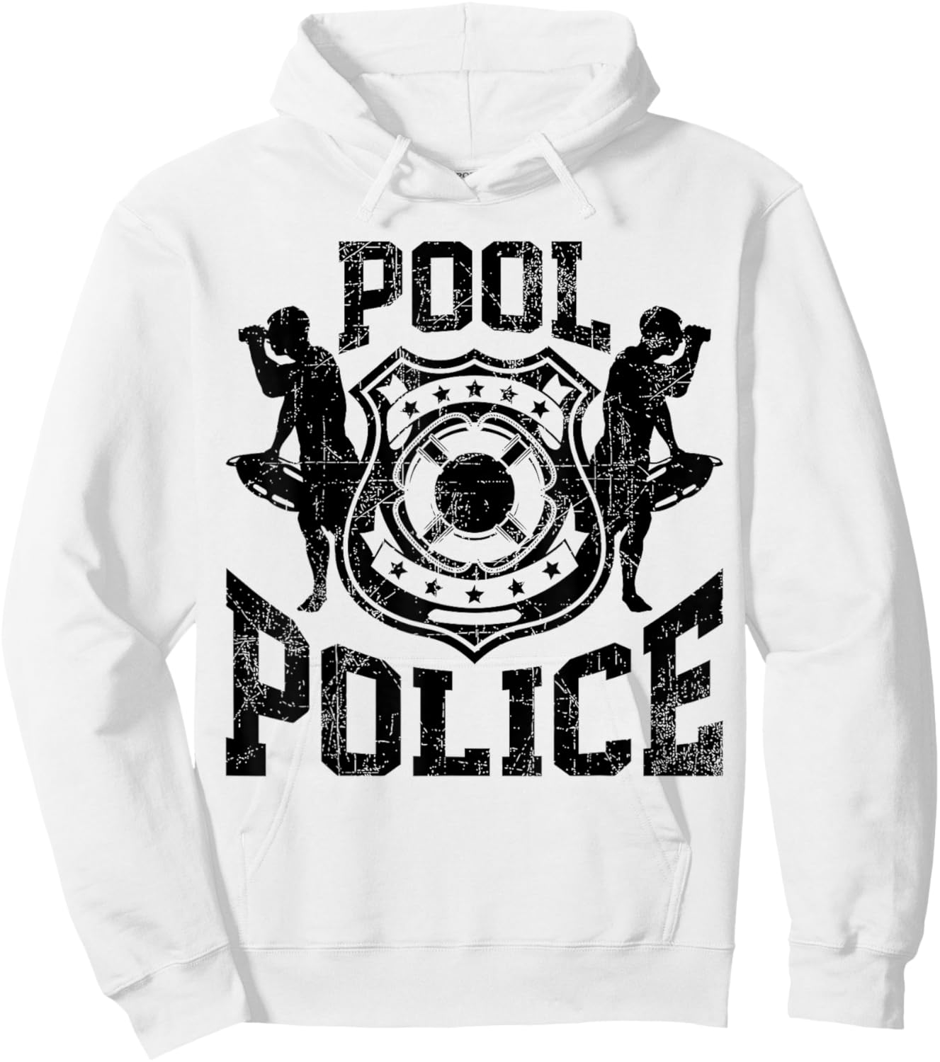 Pool Police, Lifeguard, Funny Pool, Security Hoodie - Hoodie | White