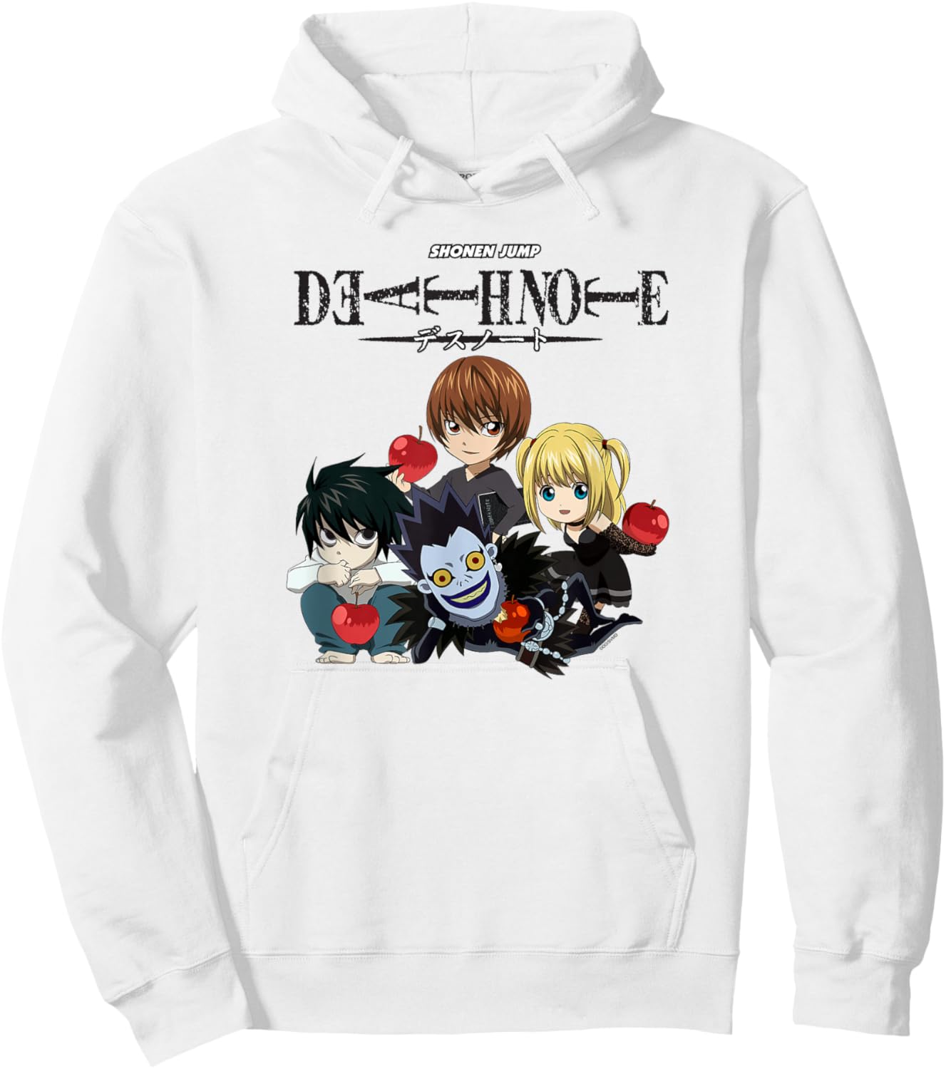 Death Note Chibi Characters with Apples Anime Hoodie - Hoodie | White