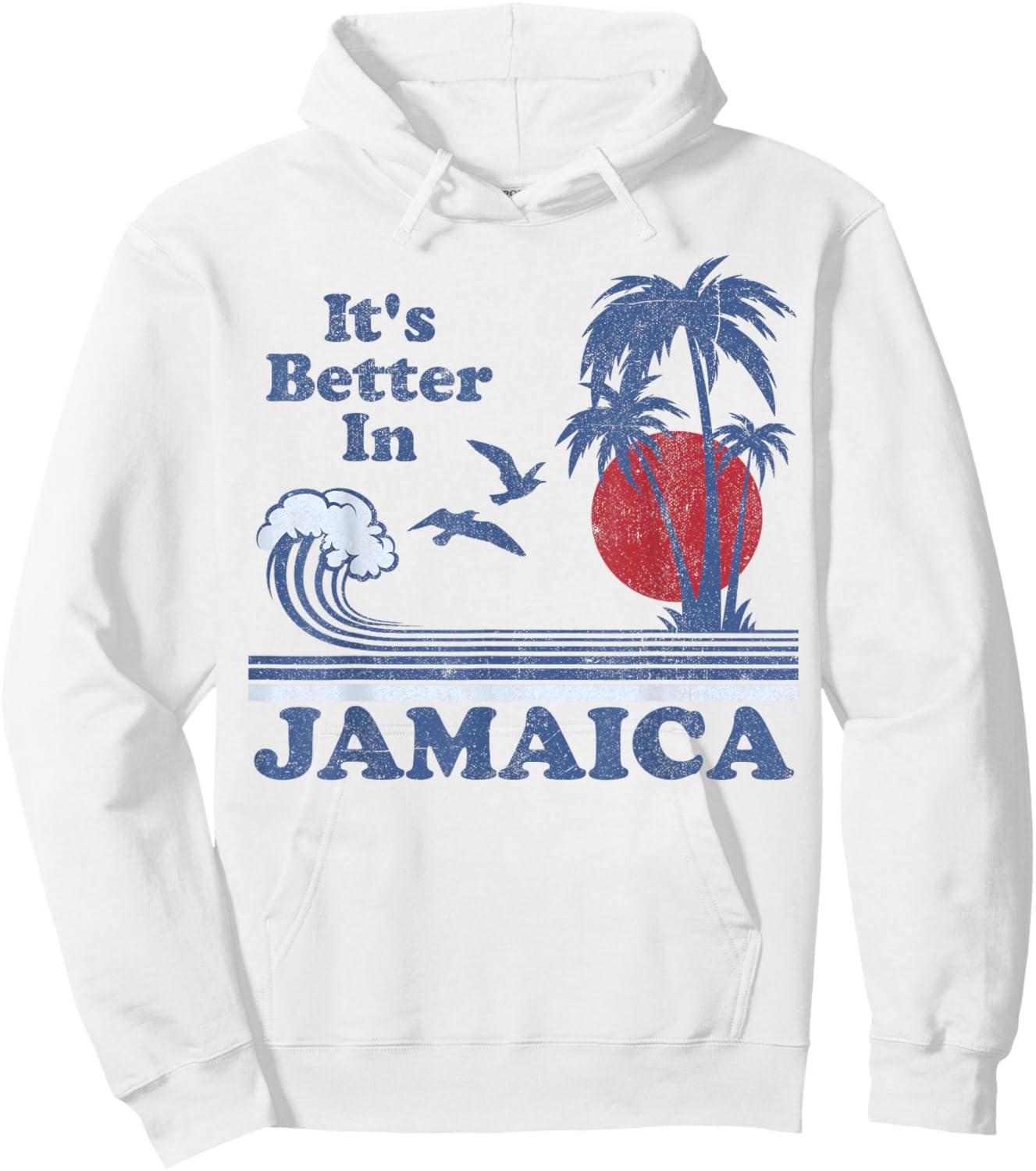 It's Better In Jamaica Jamaican Beach Retro Vintage 80's 70s Hoodie - Hoodie | White