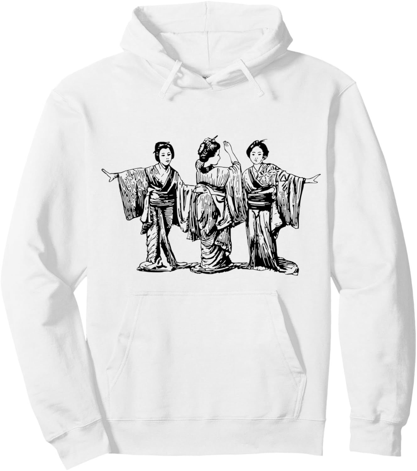 Antique Illustration Of 3 Japanese Geishas Timeless Elegance Hoodie - Hoodie | White