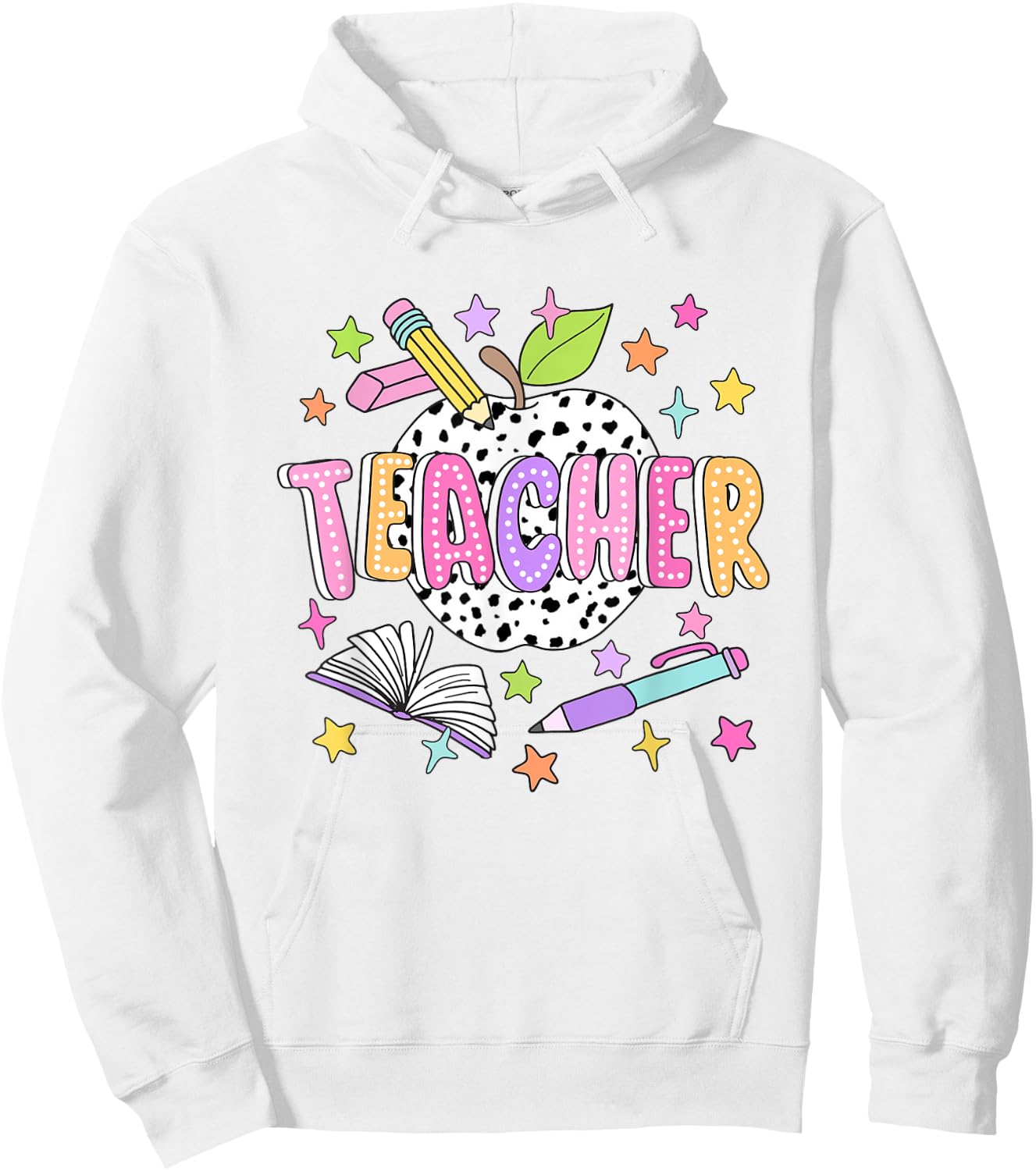 Dalmatian Apple Teacher Appreciation Back to School Women Hoodie - Hoodie | White