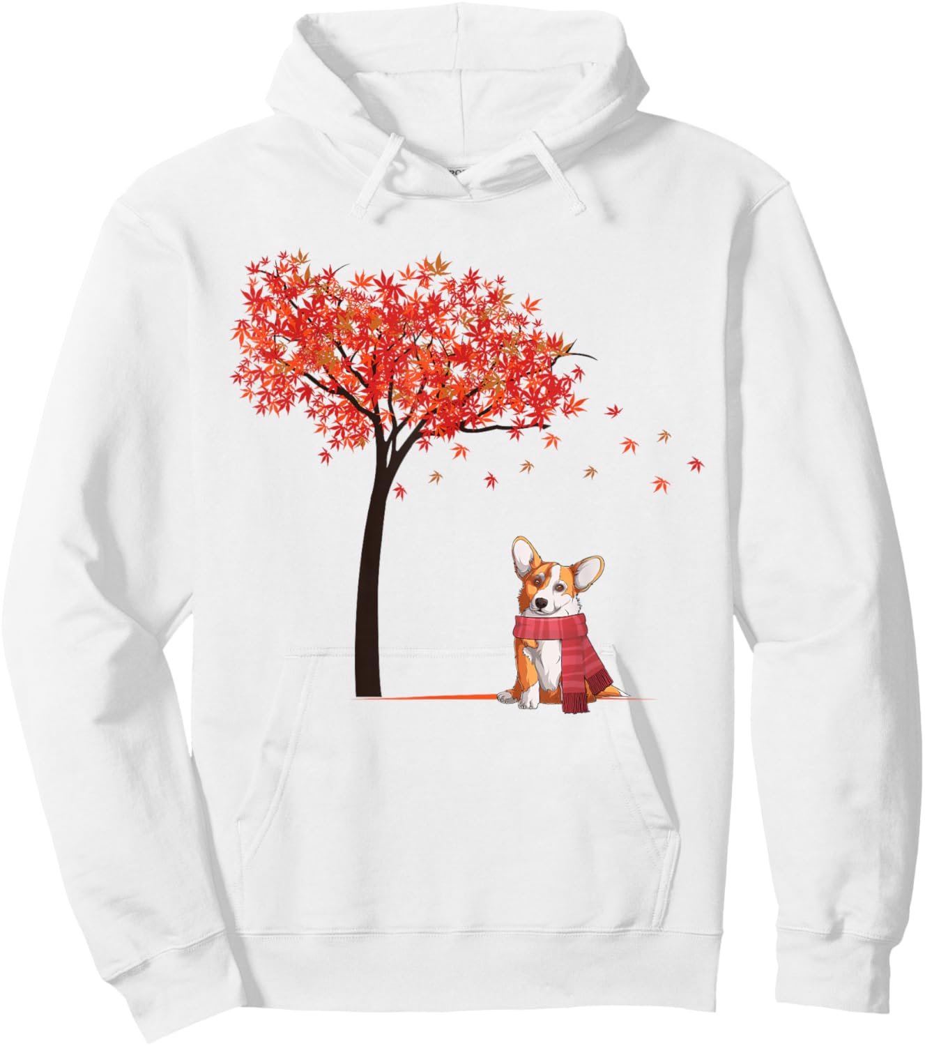 Corgi Maple Tree Lazy DIY Halloween Costume Dog Fall Autumn Hoodie - Hoodie | White