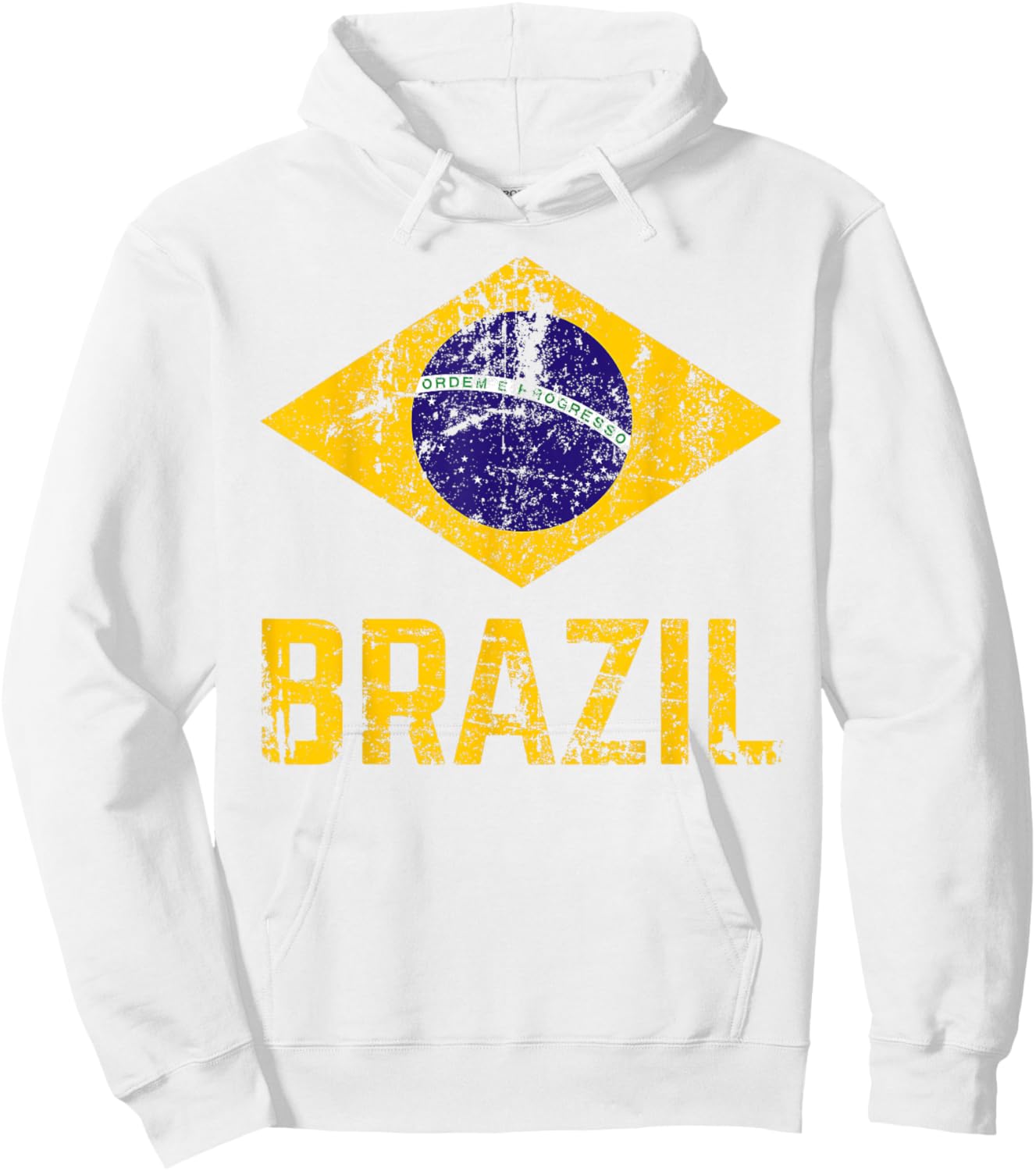 BRAZIL BRASIL Flag Vintage Distressed BRAZIL Hoodie - Hoodie | White