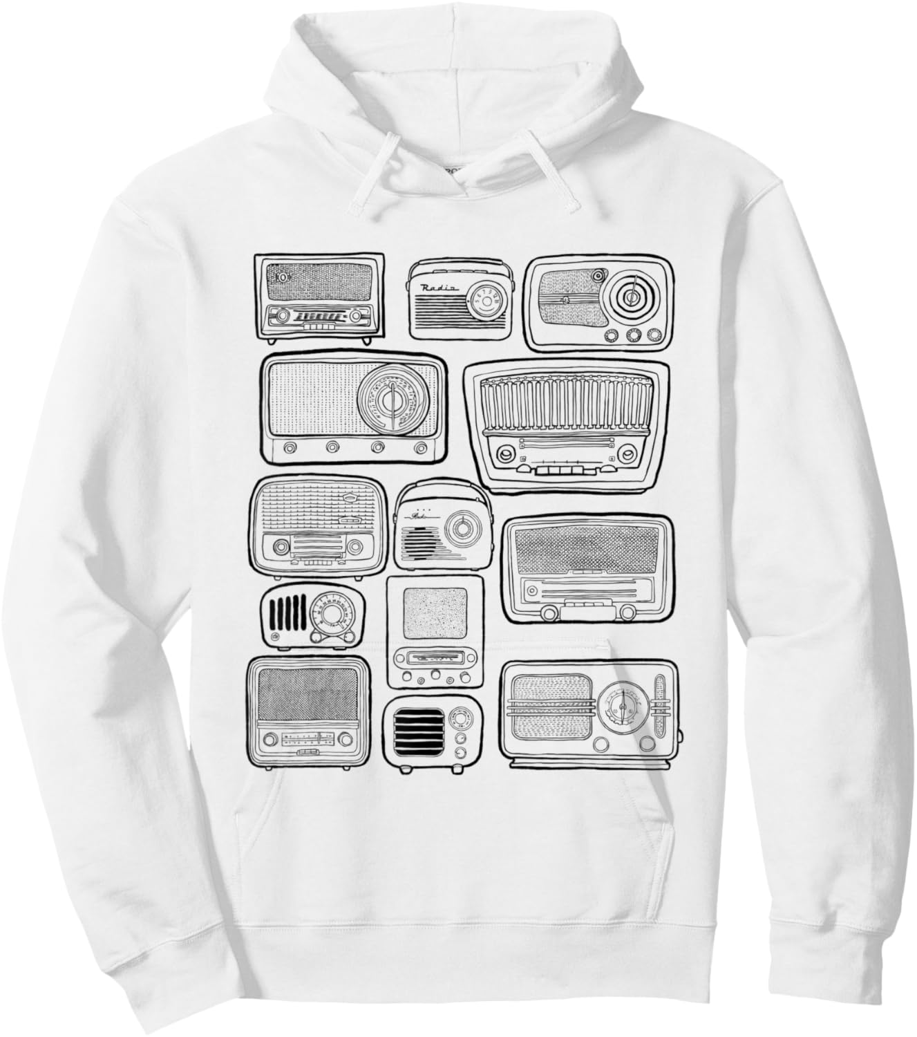 Retro Radios Hoodie - Hoodie | White
