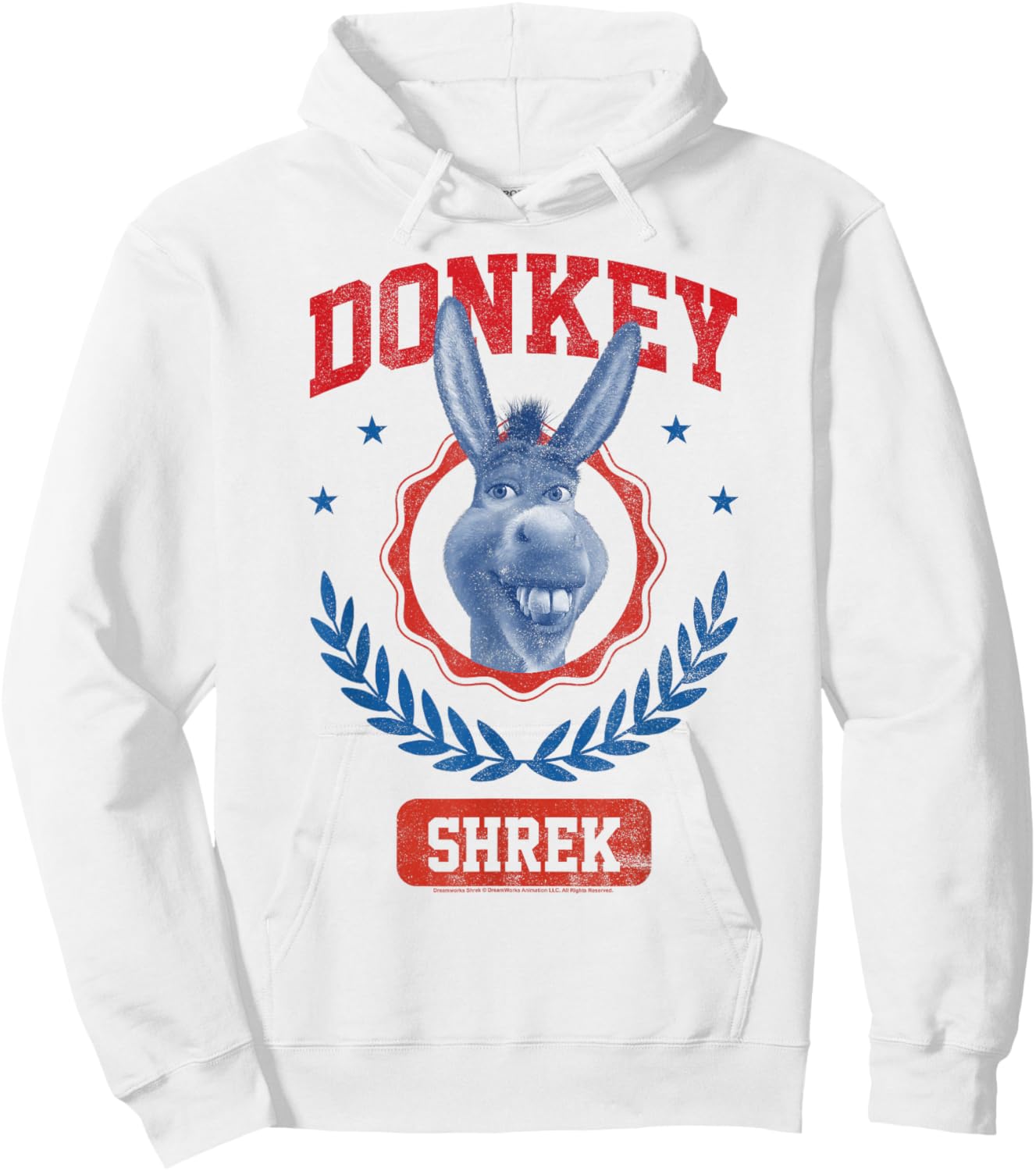 Shrek 4th of July Donkey Collegiate Poster Hoodie - Hoodie | White