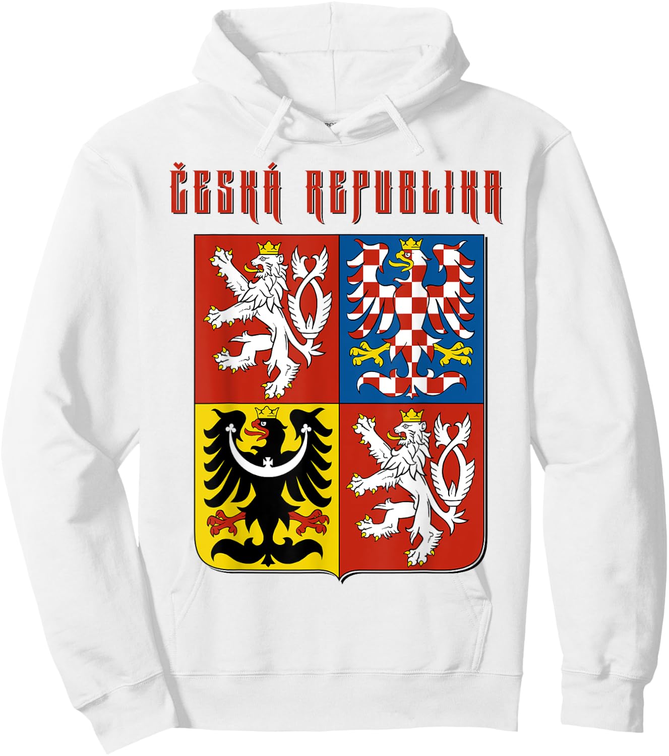 Ceská republika, Cesko, ceská vlajka Czech Patriotic Emblem Women Kids Men Hoodie - Hoodie | White