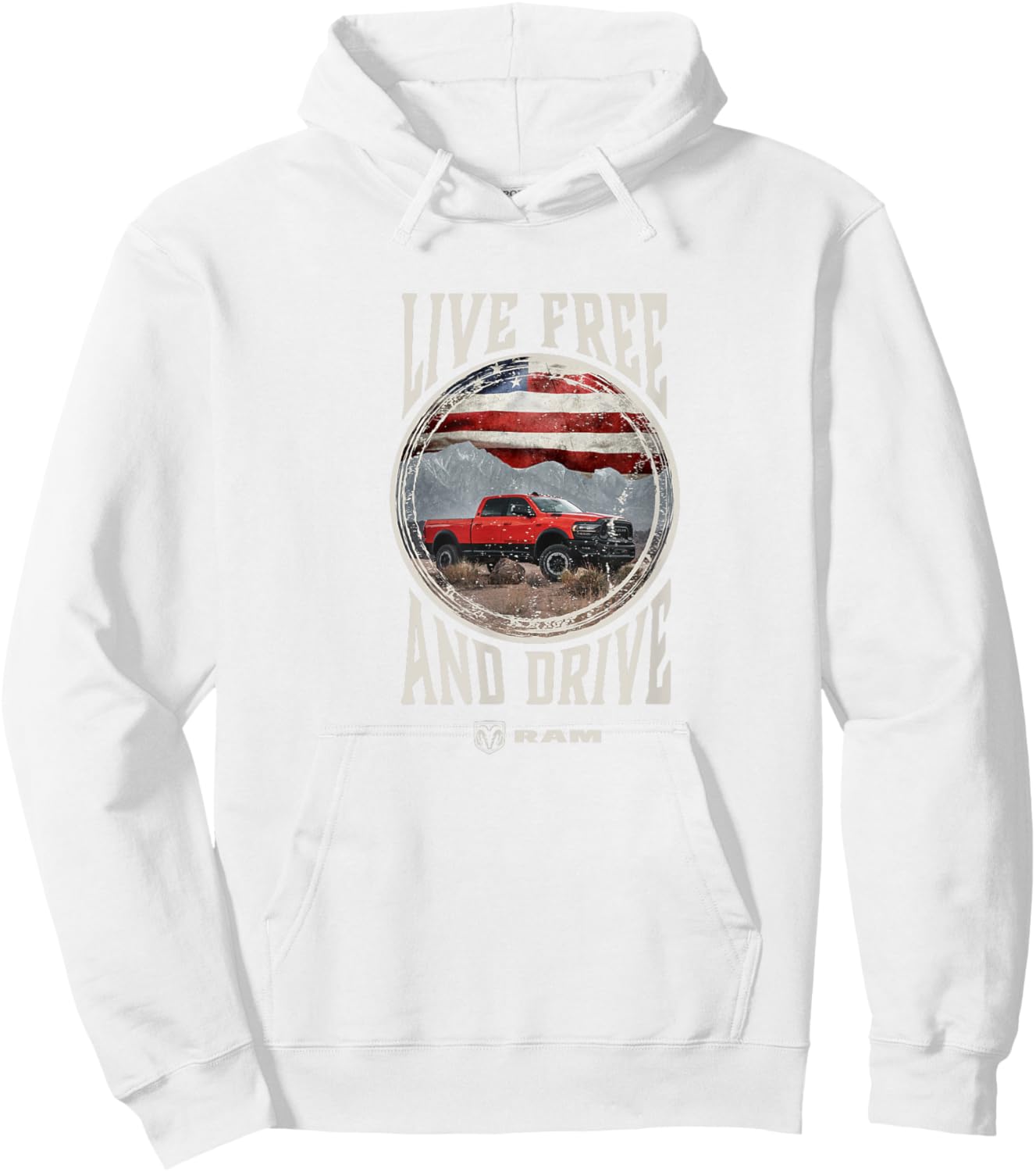 RAM Trucks Live Free and Drive Hoodie - Hoodie | White