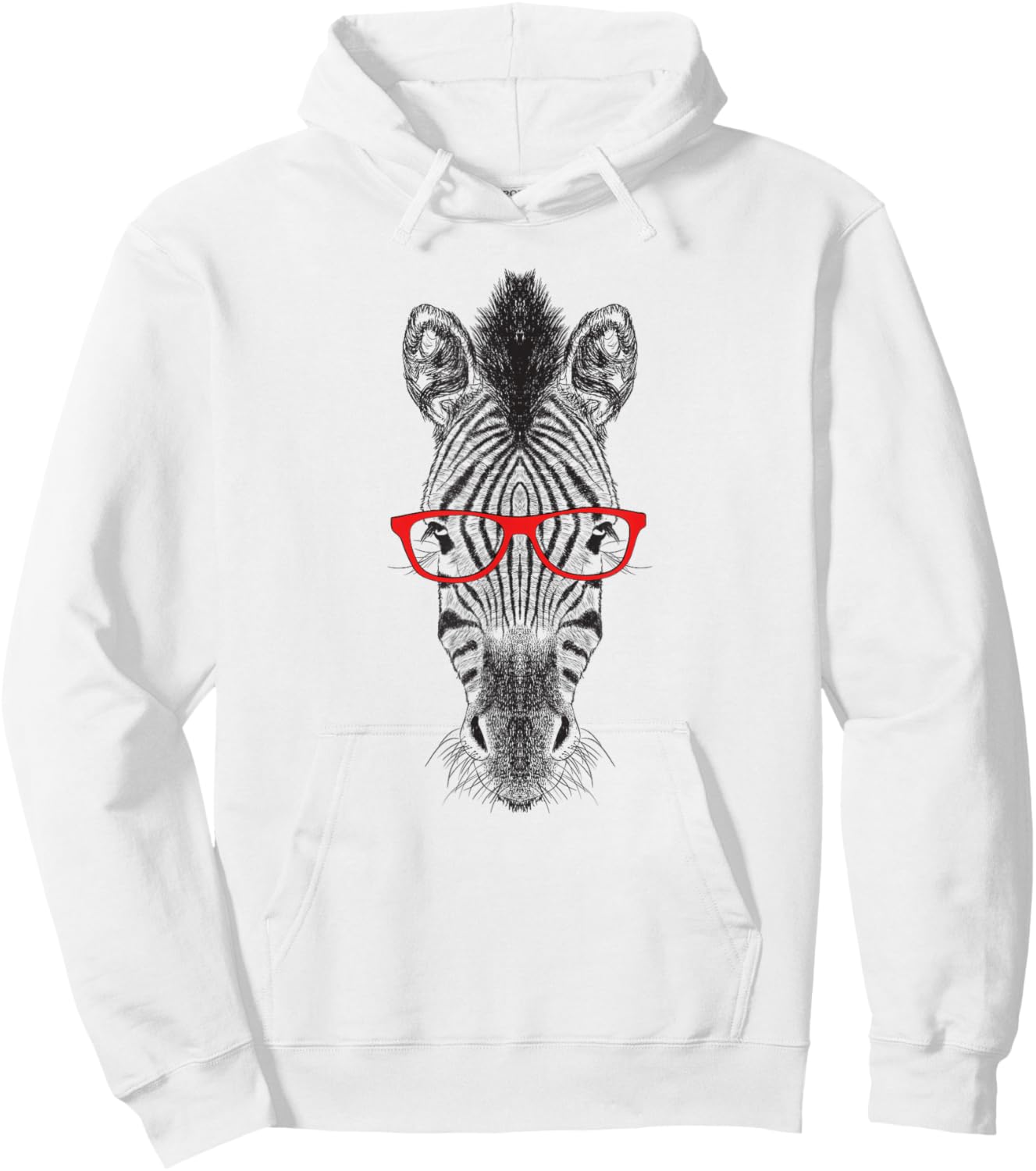 & Funny Wildlife Red Glasses Zebra Lover Hoodie - Hoodie | White