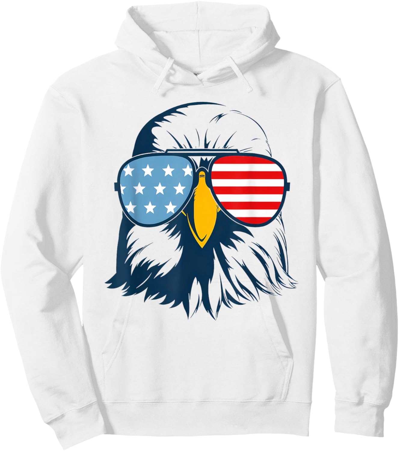 Patriotic Eagle with Sunglasses Shirt USA Patriotic Family Women Kids Men Hoodie - Hoodie | White