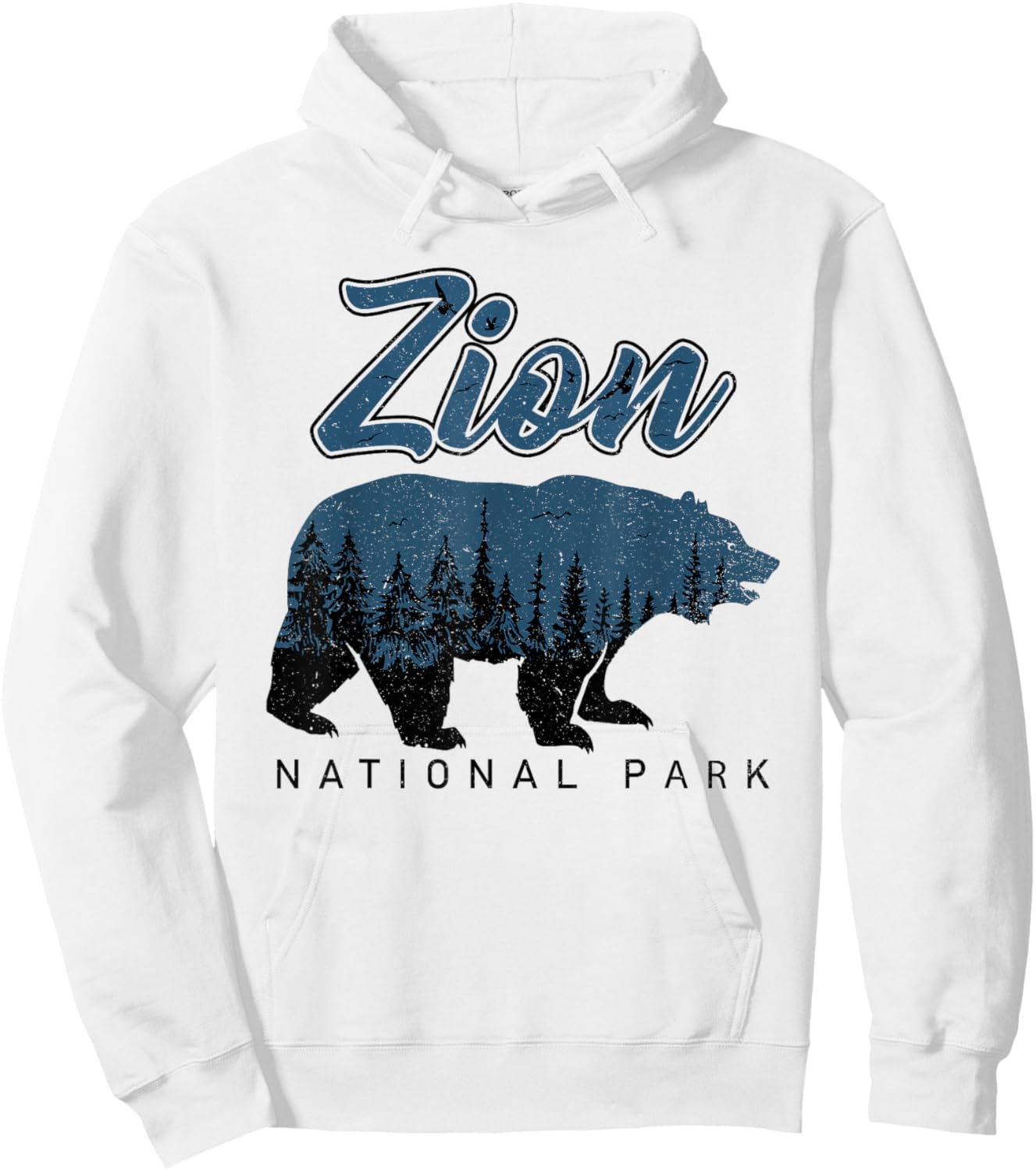 Vintage Retro Zion National Park Utah Bear Hoodie - Hoodie | White