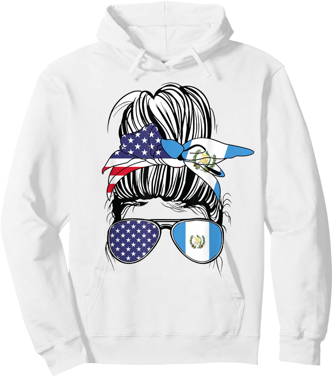 Guatemalan American Heritage Women USA Girl Guatemala Hoodie - Hoodie | White