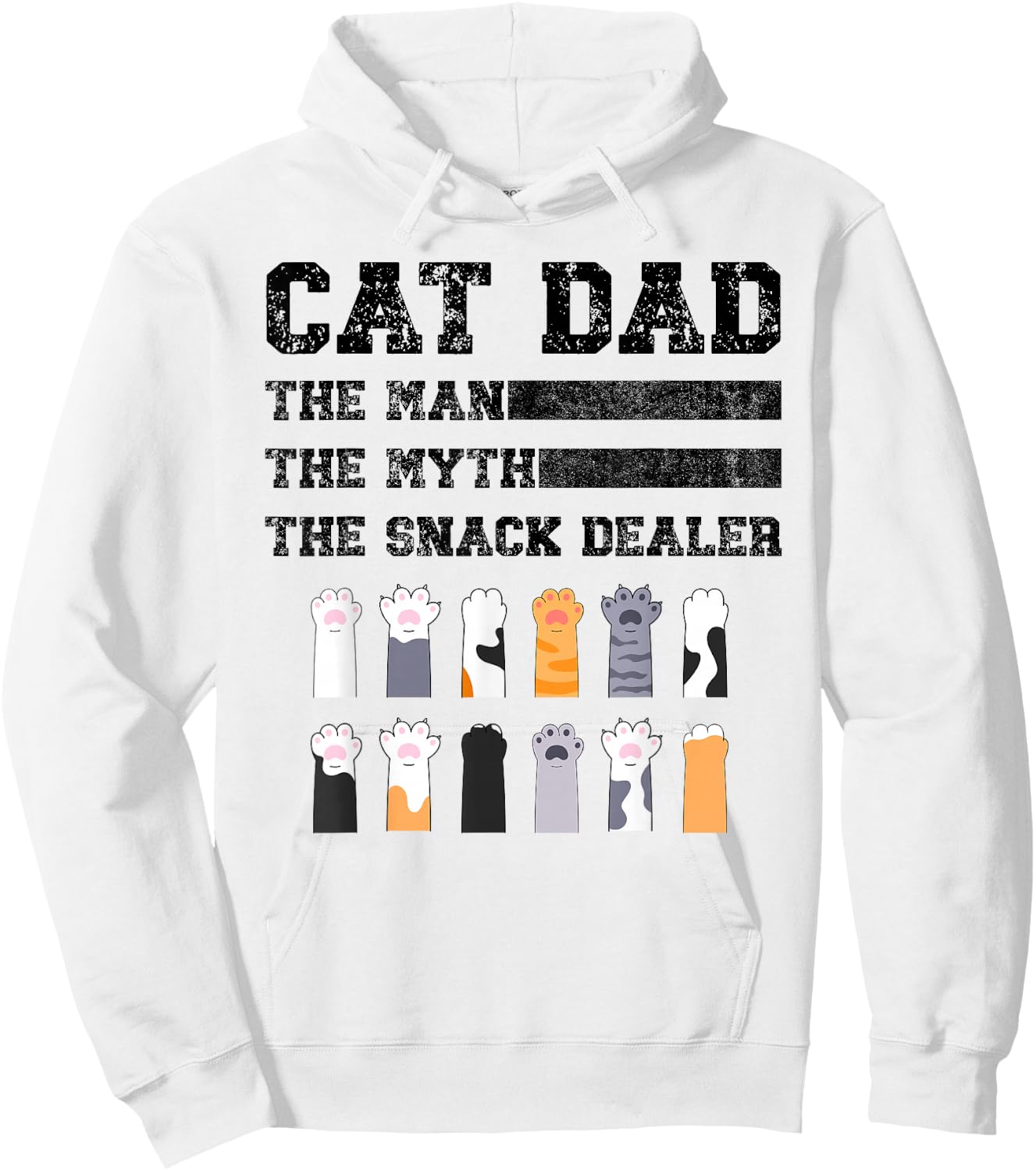 Vintage Cat Dad The Man The Myth Snack Dealer Father Day Hoodie - Hoodie | White