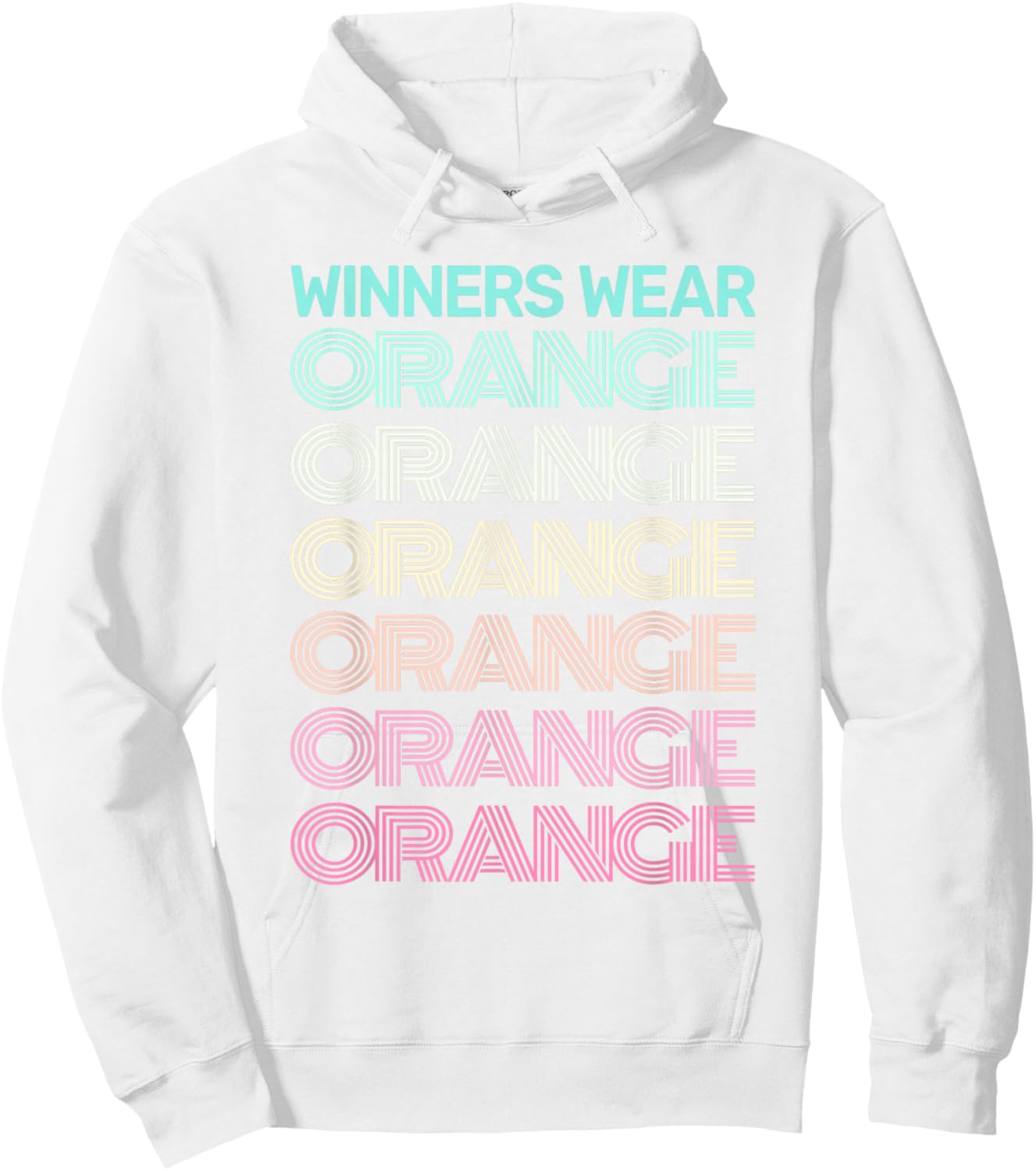 Retro WINNERS WEAR ORANGE Team Color War Game Summer Camp Hoodie - Hoodie | White