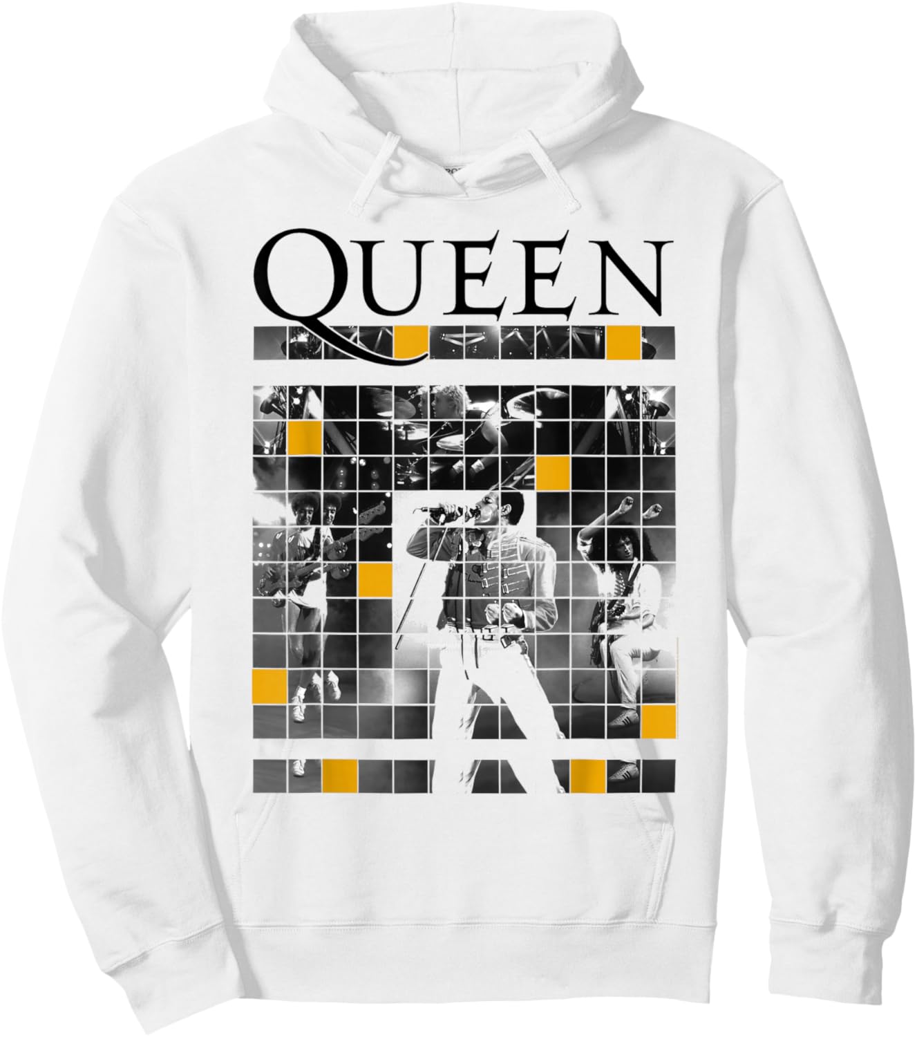 Queen Official Live Concert Blocks Hoodie - Hoodie | White