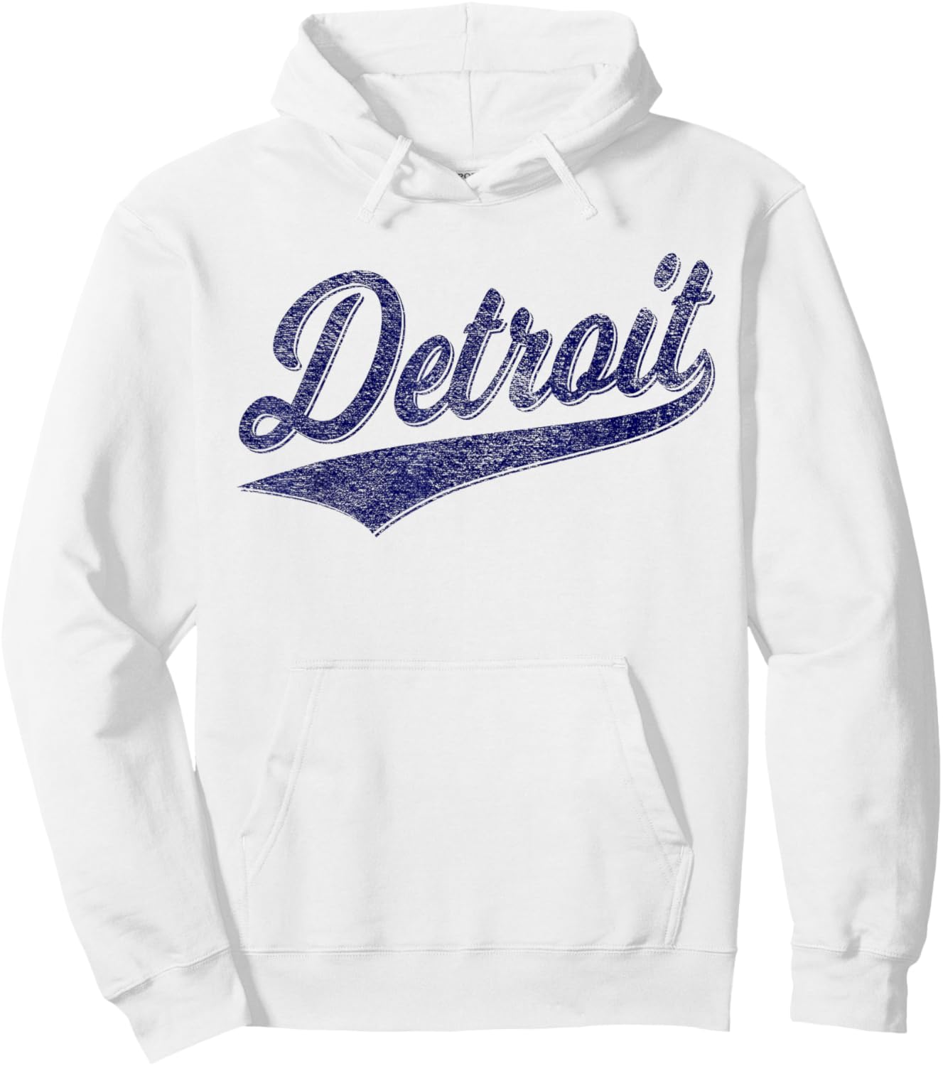 Detroit Varsity Script Classic Sports Jersey Style Hoodie - Hoodie | White